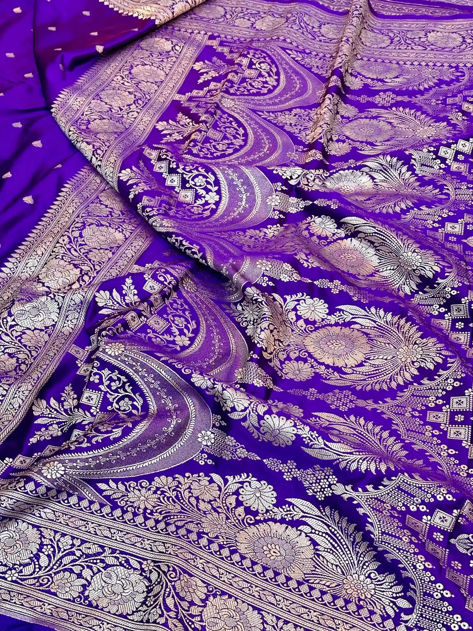 Subtle Purple Premium Mashru Katan Saree