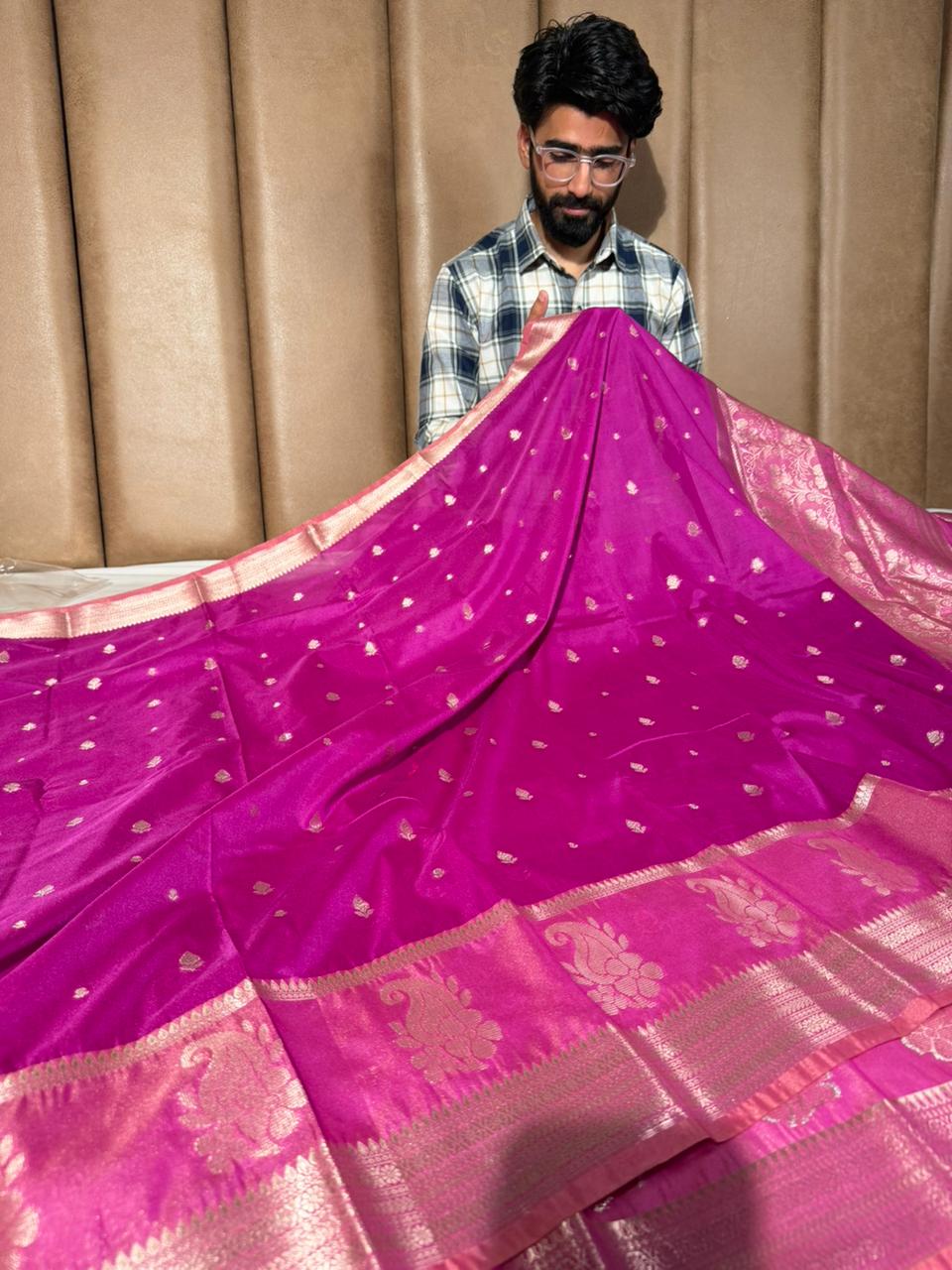 Dark Rani Traditional Weave Banarasi Silk Saree