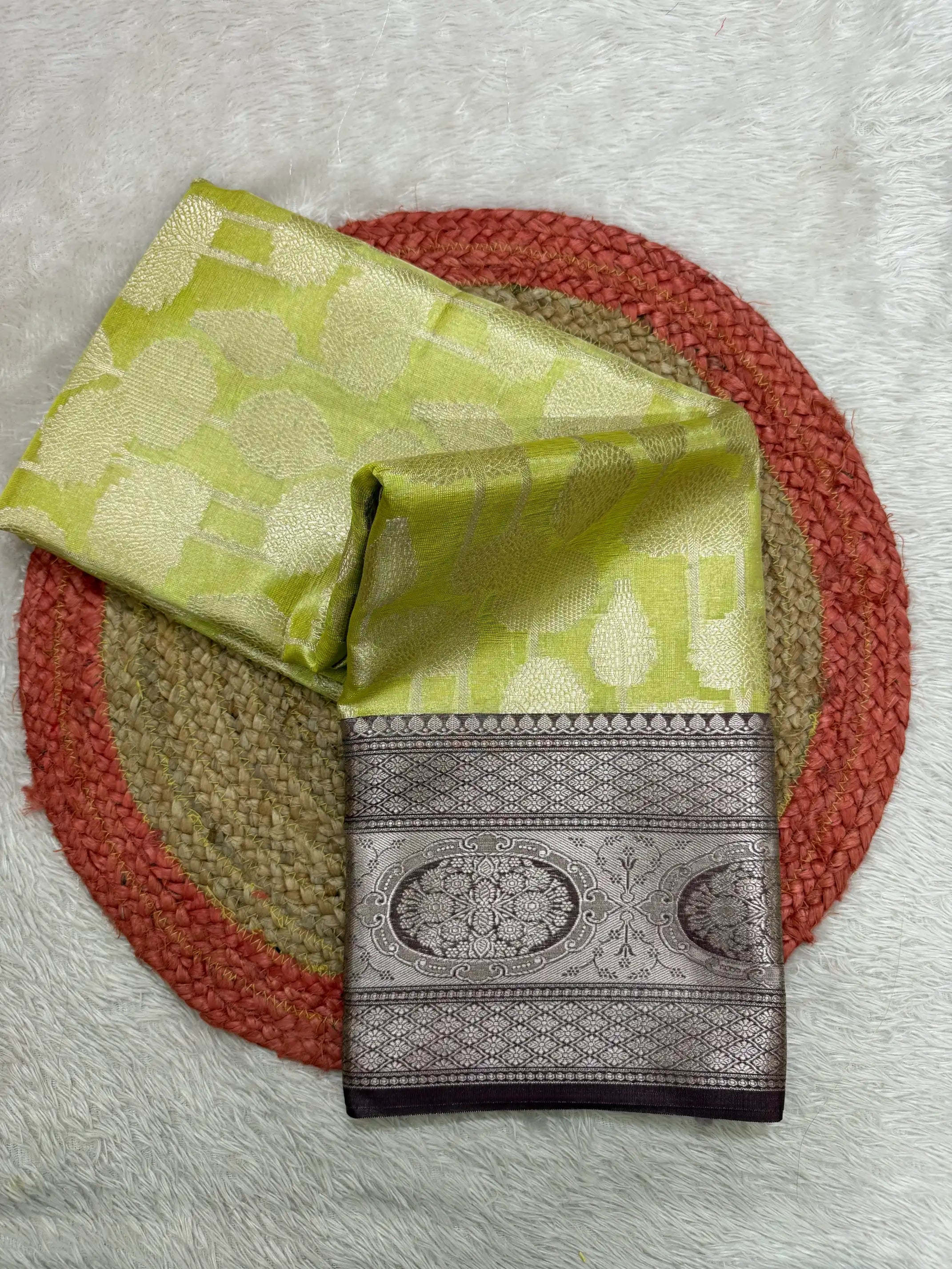 Contemporary Weave Kora Tissue Silk Banarasi Saree