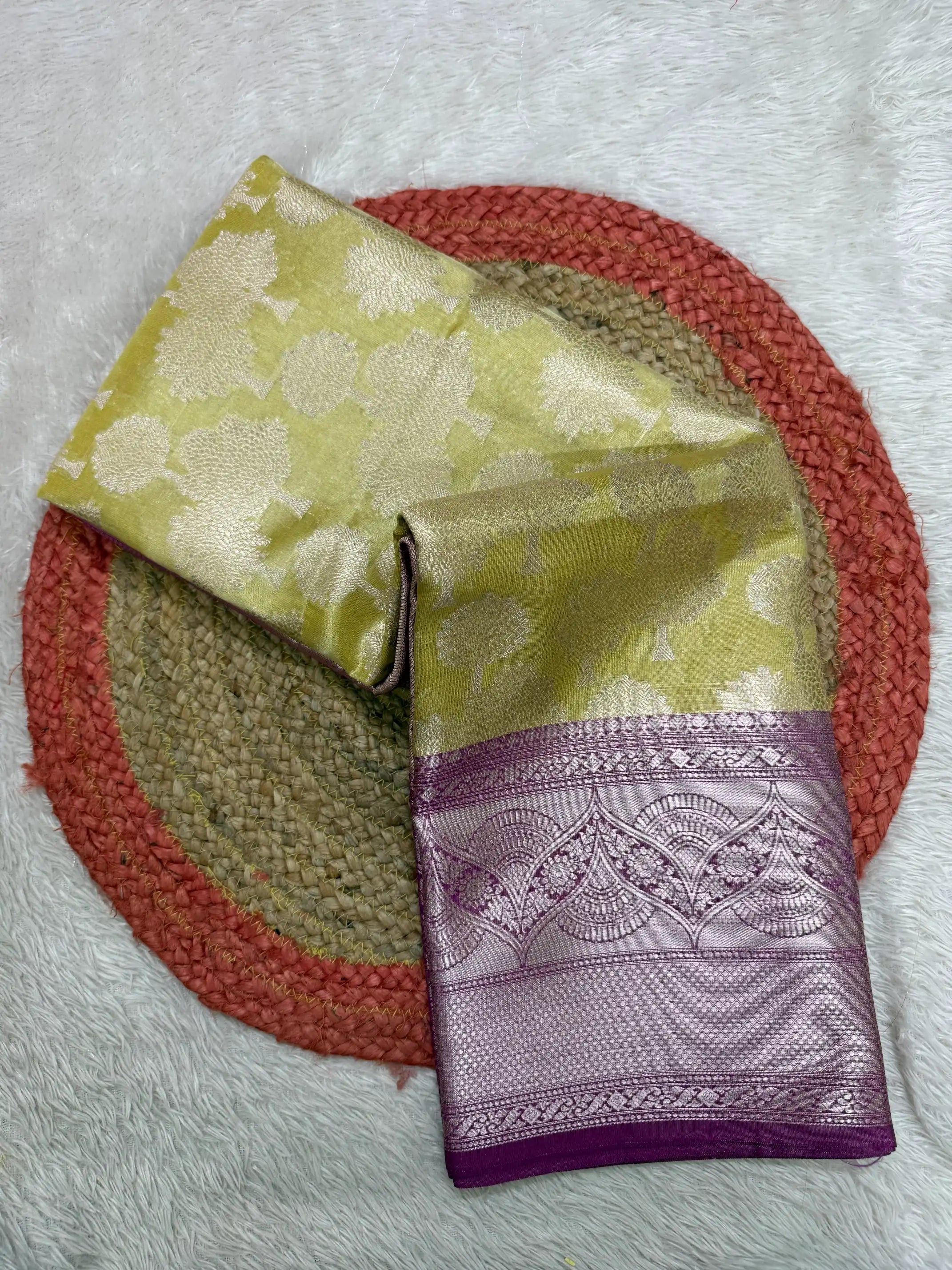 Contemporary Weave Kora Tissue Silk Banarasi Saree