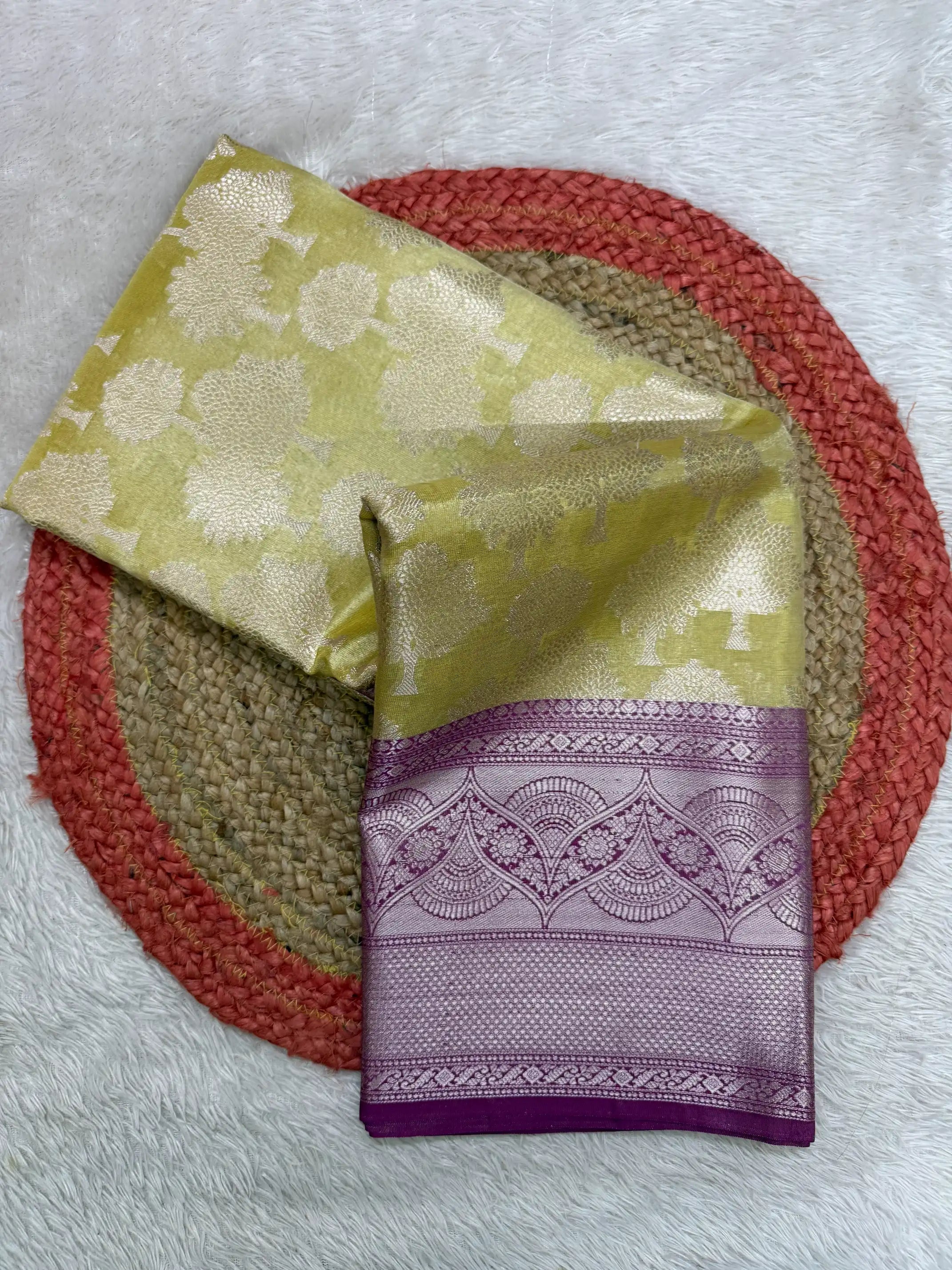 Contemporary Weave Kora Tissue Silk Banarasi Saree