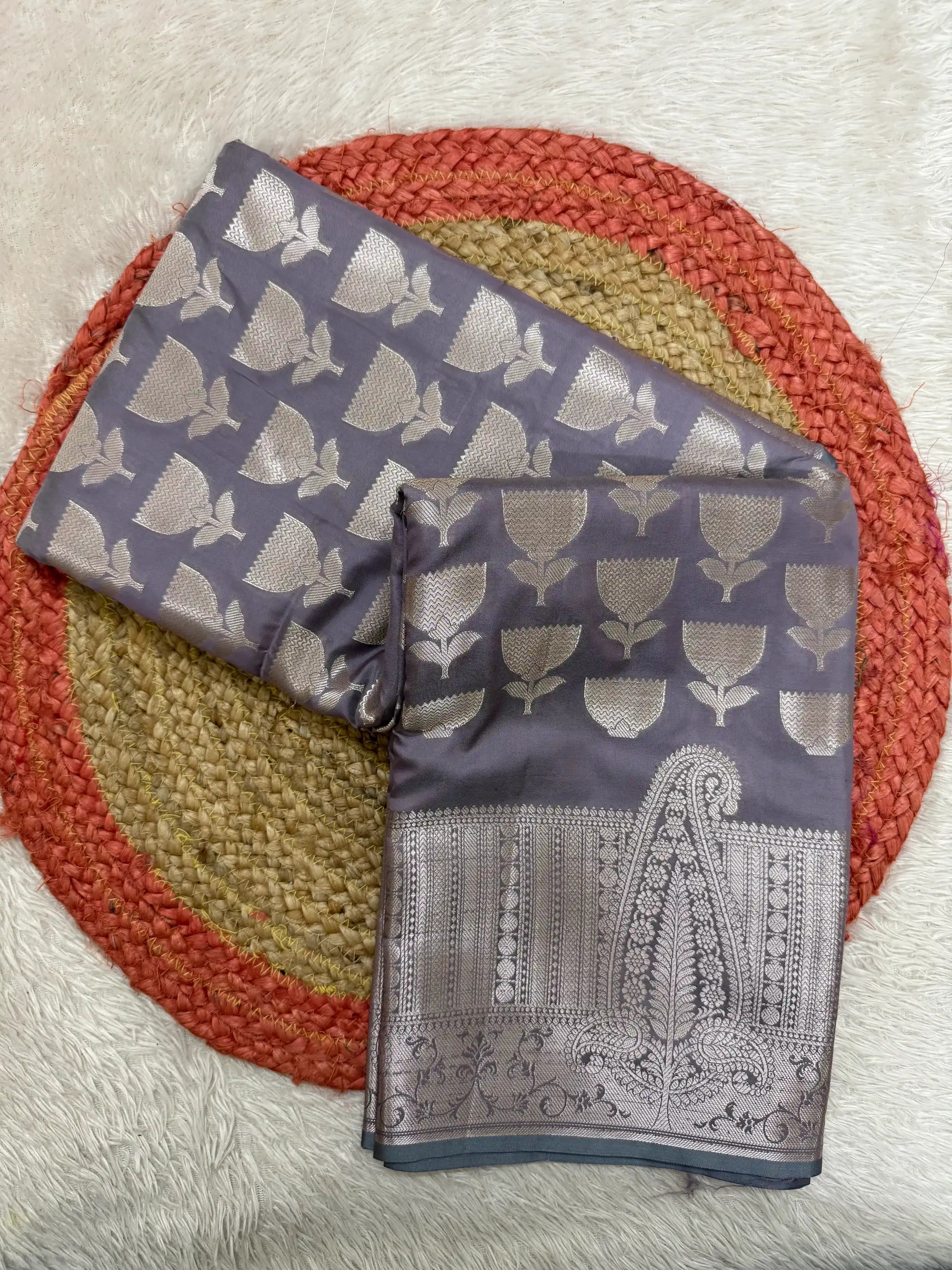 Contemporary Weave Kora Tissue Silk Banarasi Saree