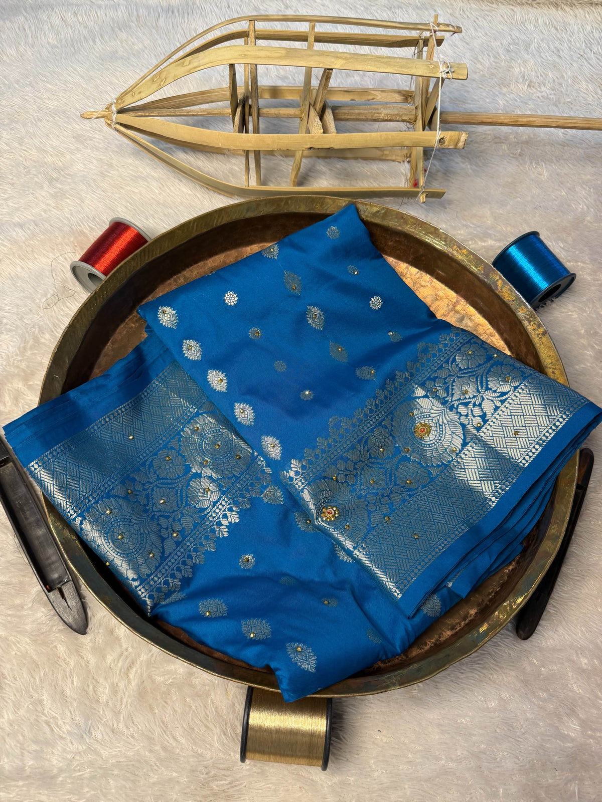 Eccentric zari weave Softsilk Banarasi Saree