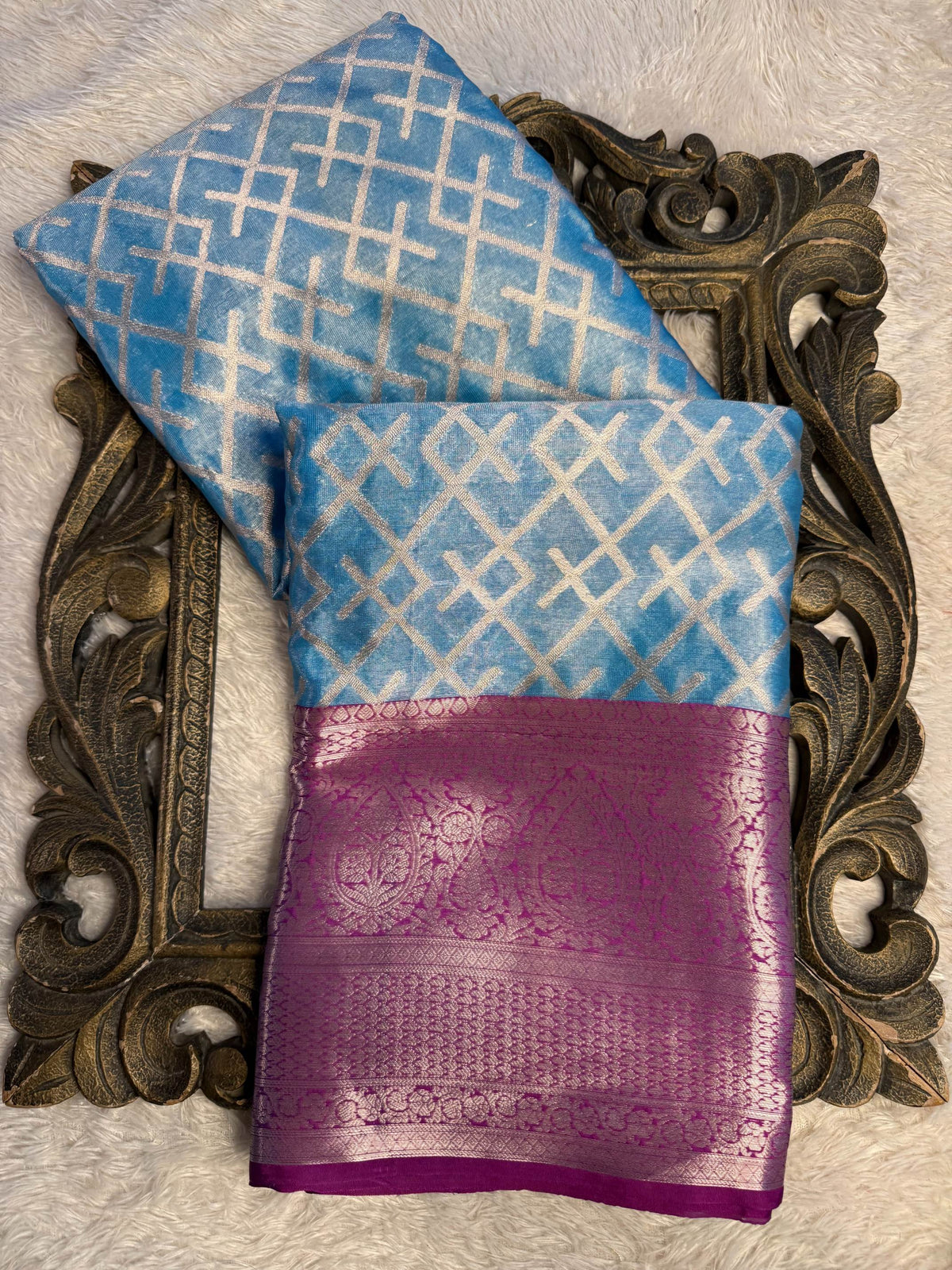 Eccentric zari weave Softsilk Banarasi Saree