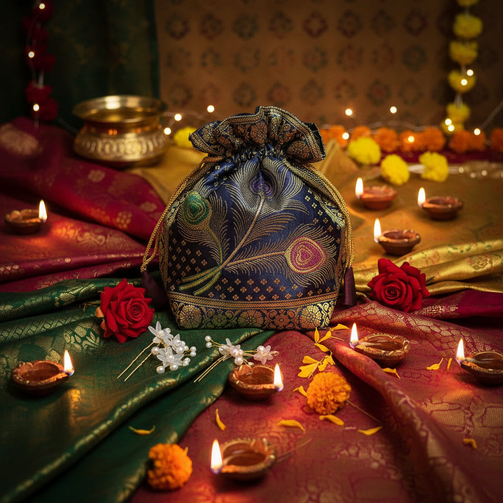 Womens bag and pouch potli