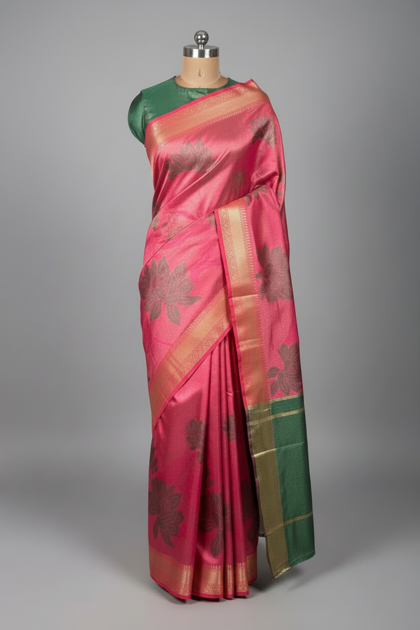 Most Premium Banarasi Tissue With Grand Floral Weave