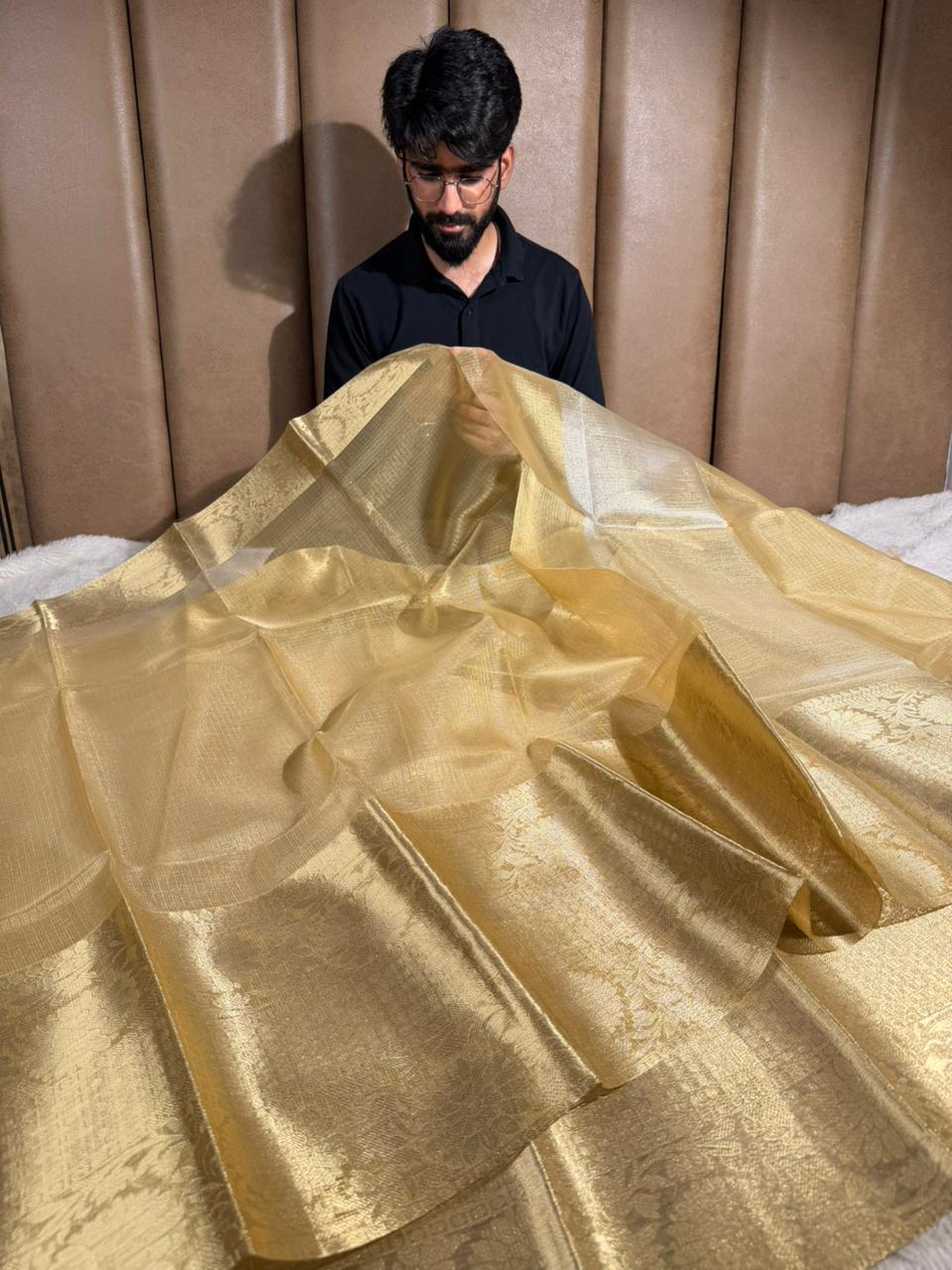 Golden Kota Tissue Banarasi Saree
