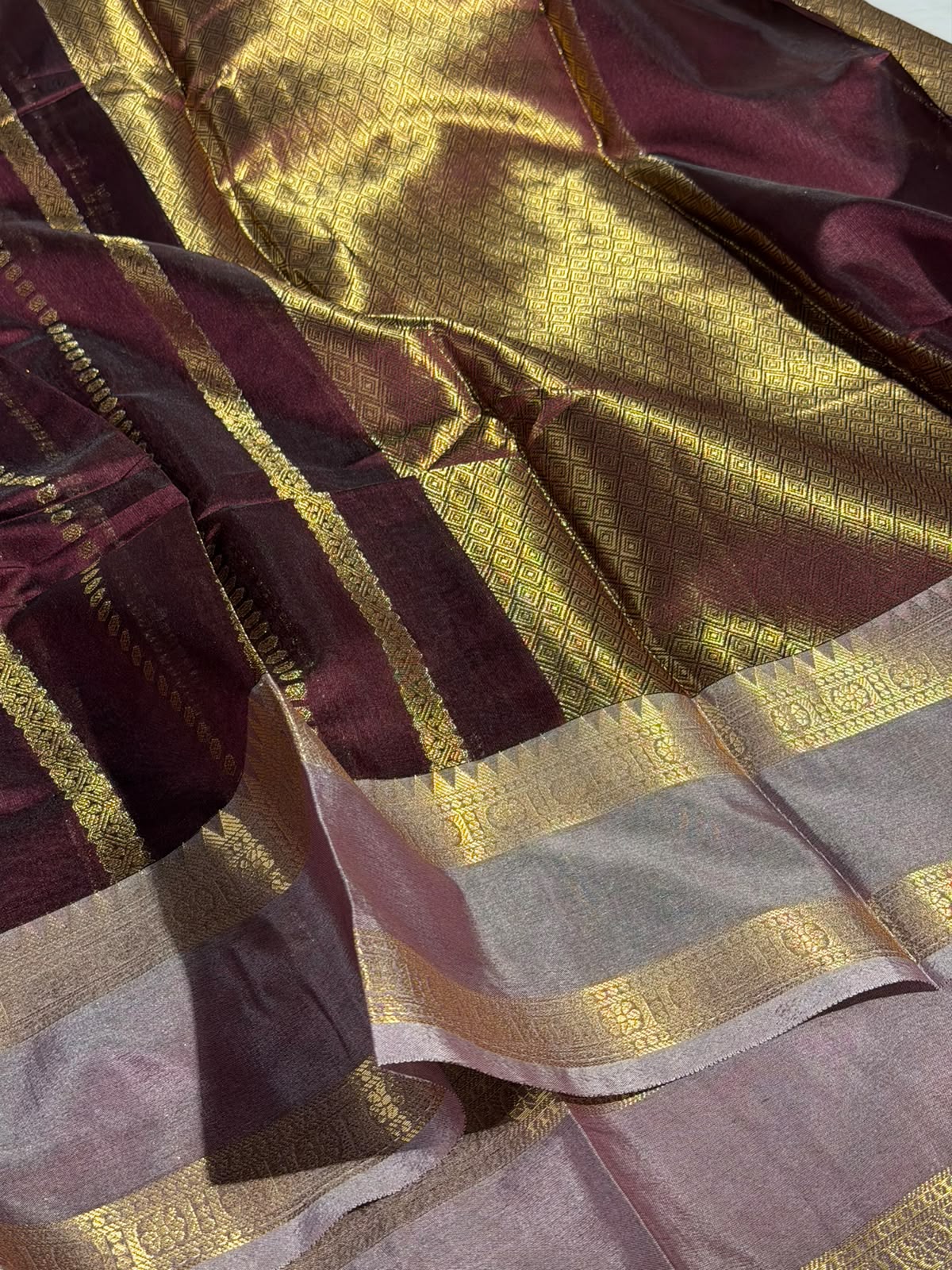Wine Soft Cotton Traditional Banarasi Saree