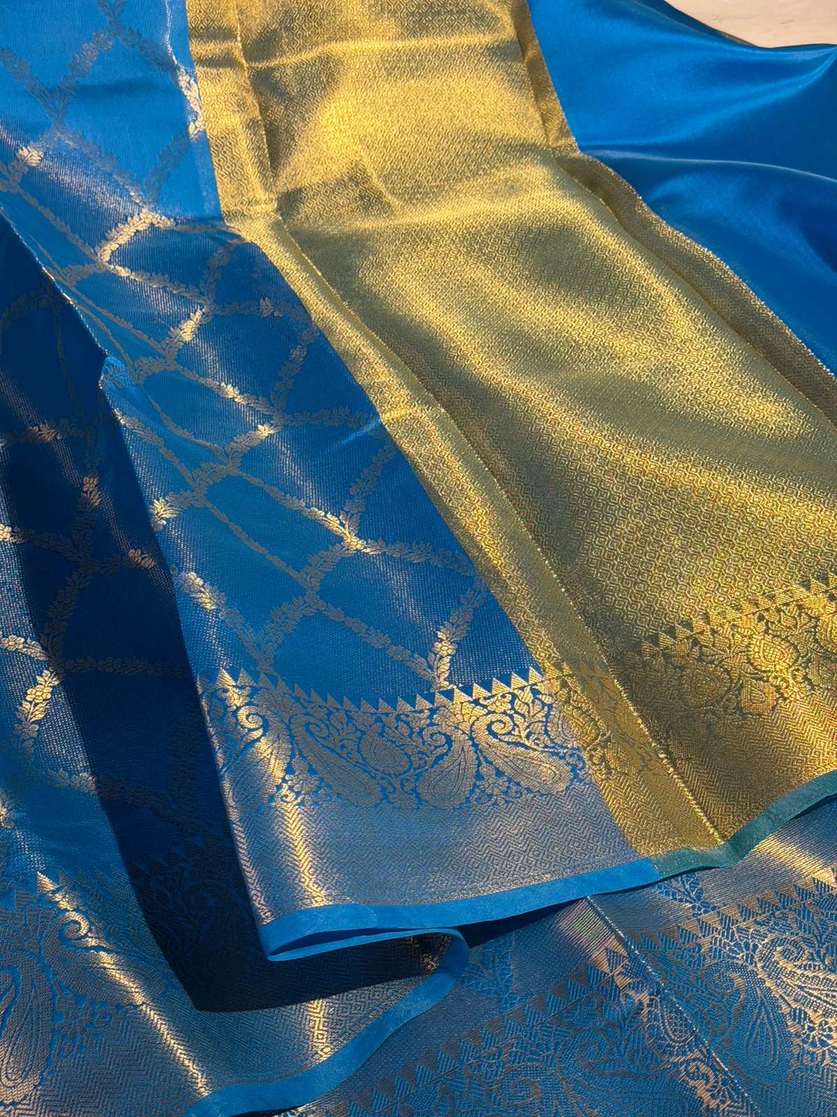 Prity Blue Colour Softsilk Eccentric Banarasi Saree