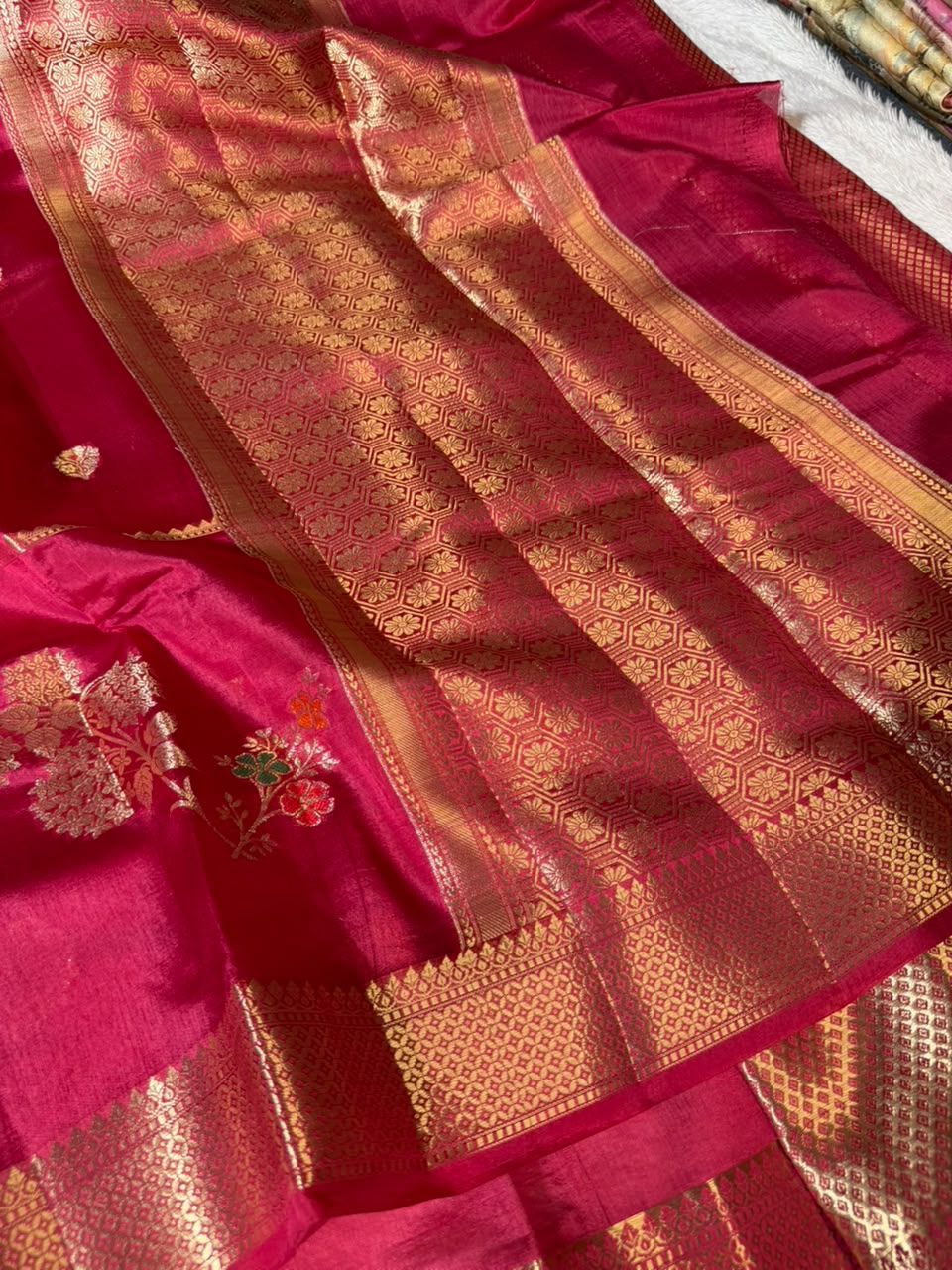 Dark Rani Pure Mango Silk Contemporary Banarasi Saree