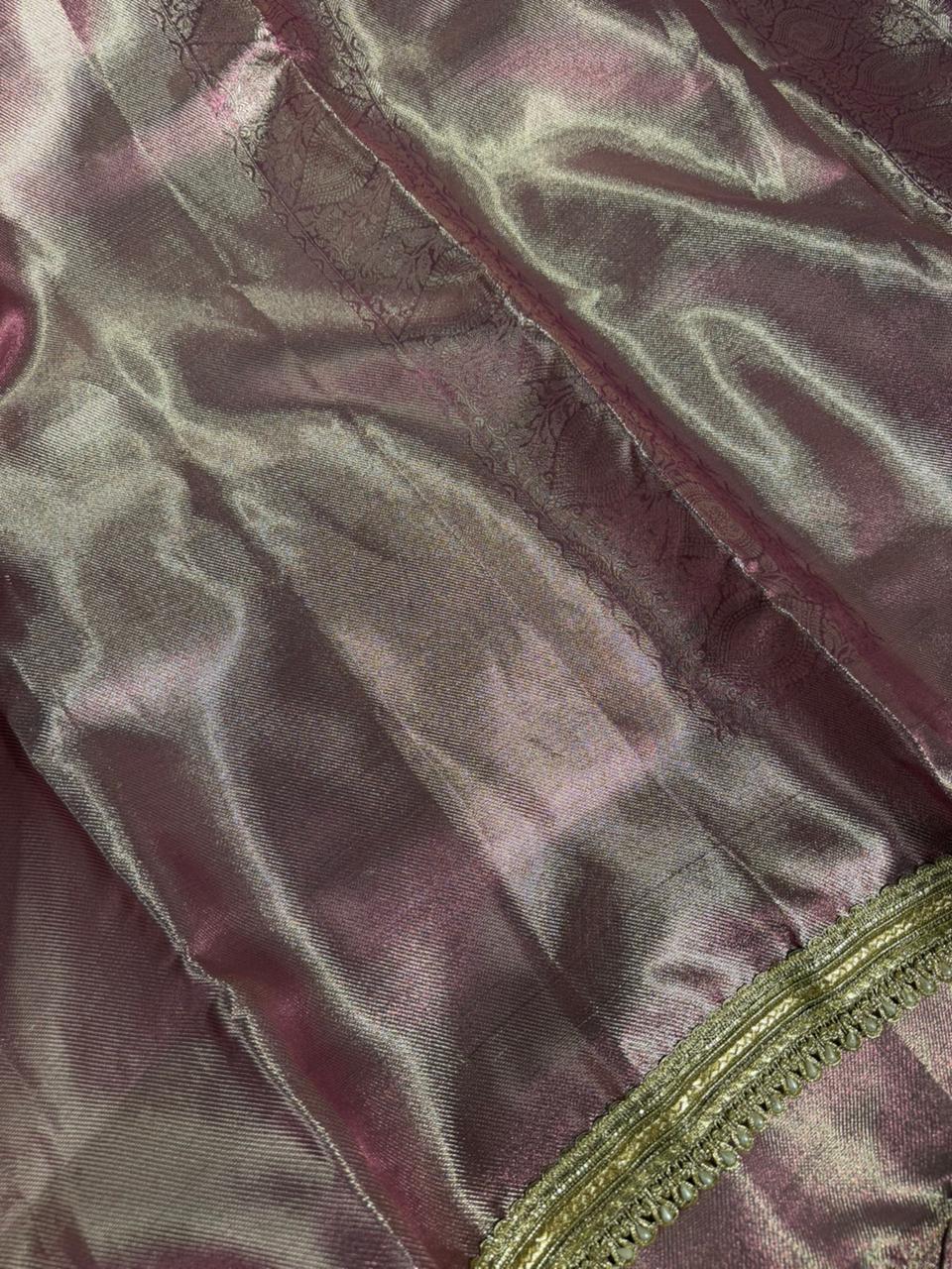 Lavender Kanjivaram tissue designer saree