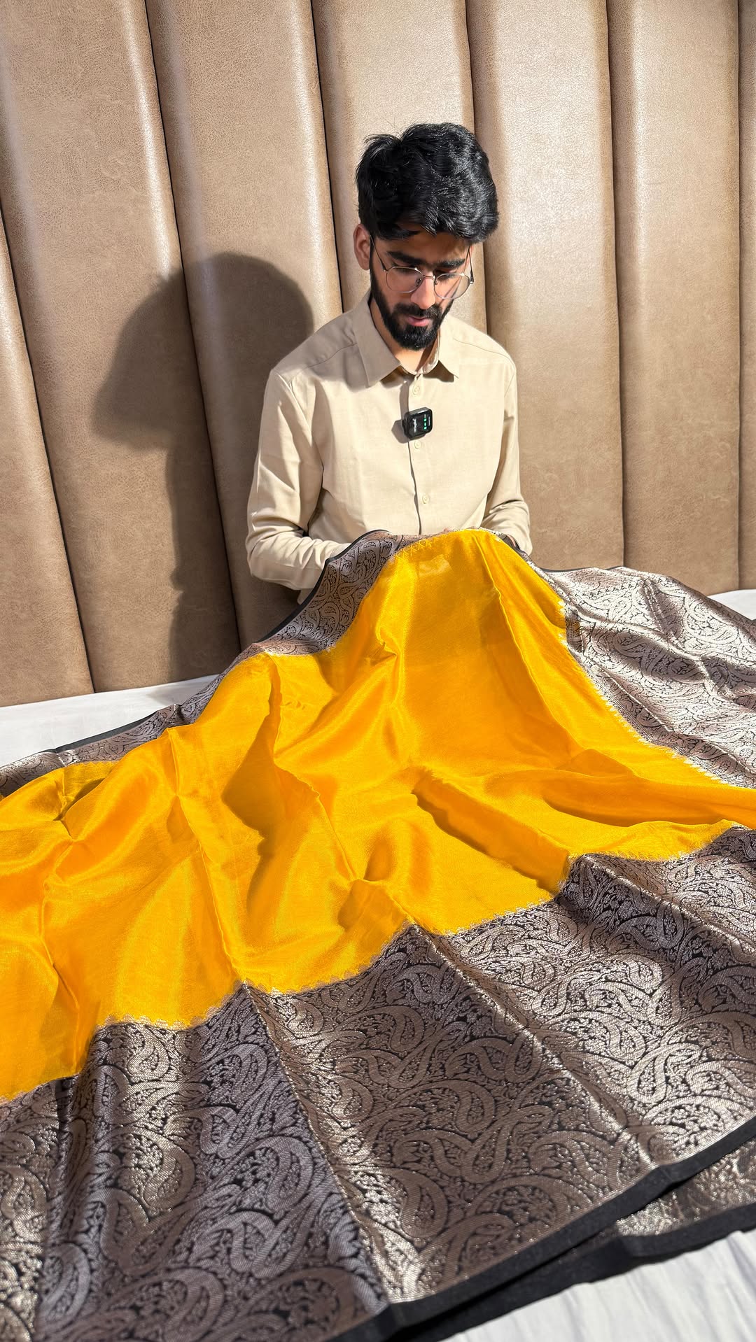 Yellow Warm Silk Banarasi Saree