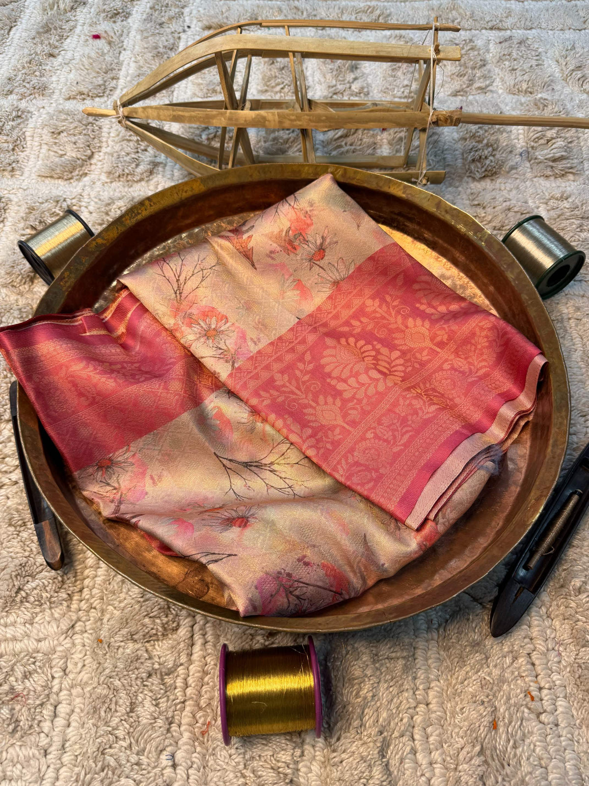 Soft Cotton Silk Rtique Zari Banarasi Saree