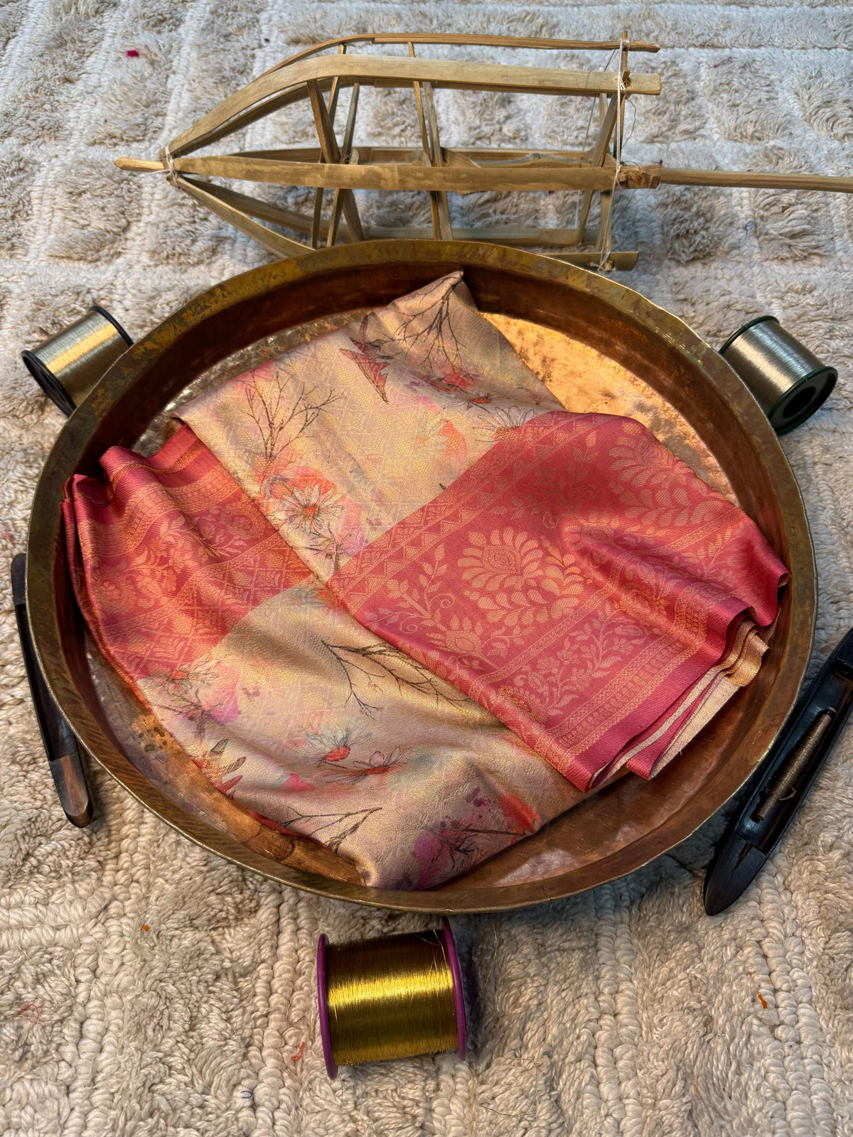 Soft Cotton Silk Rtique Zari Banarasi Saree