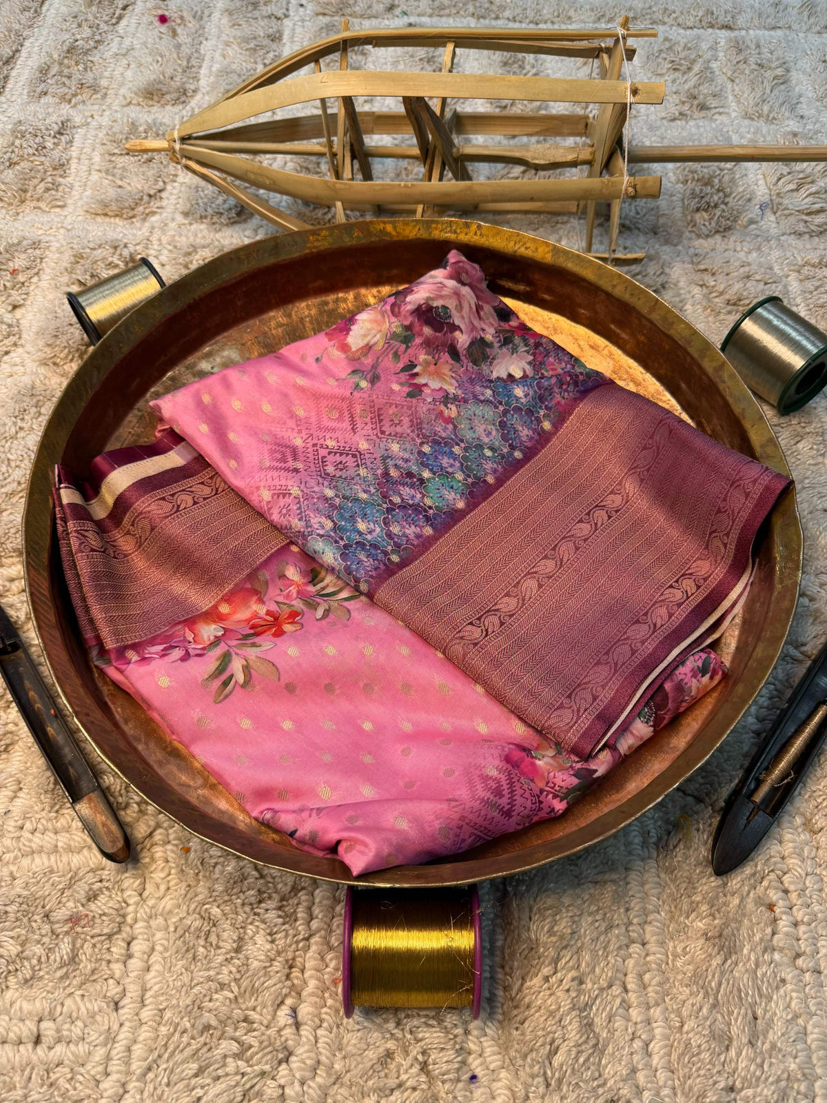 Soft Cotton Silk Rtique Zari Banarasi Saree