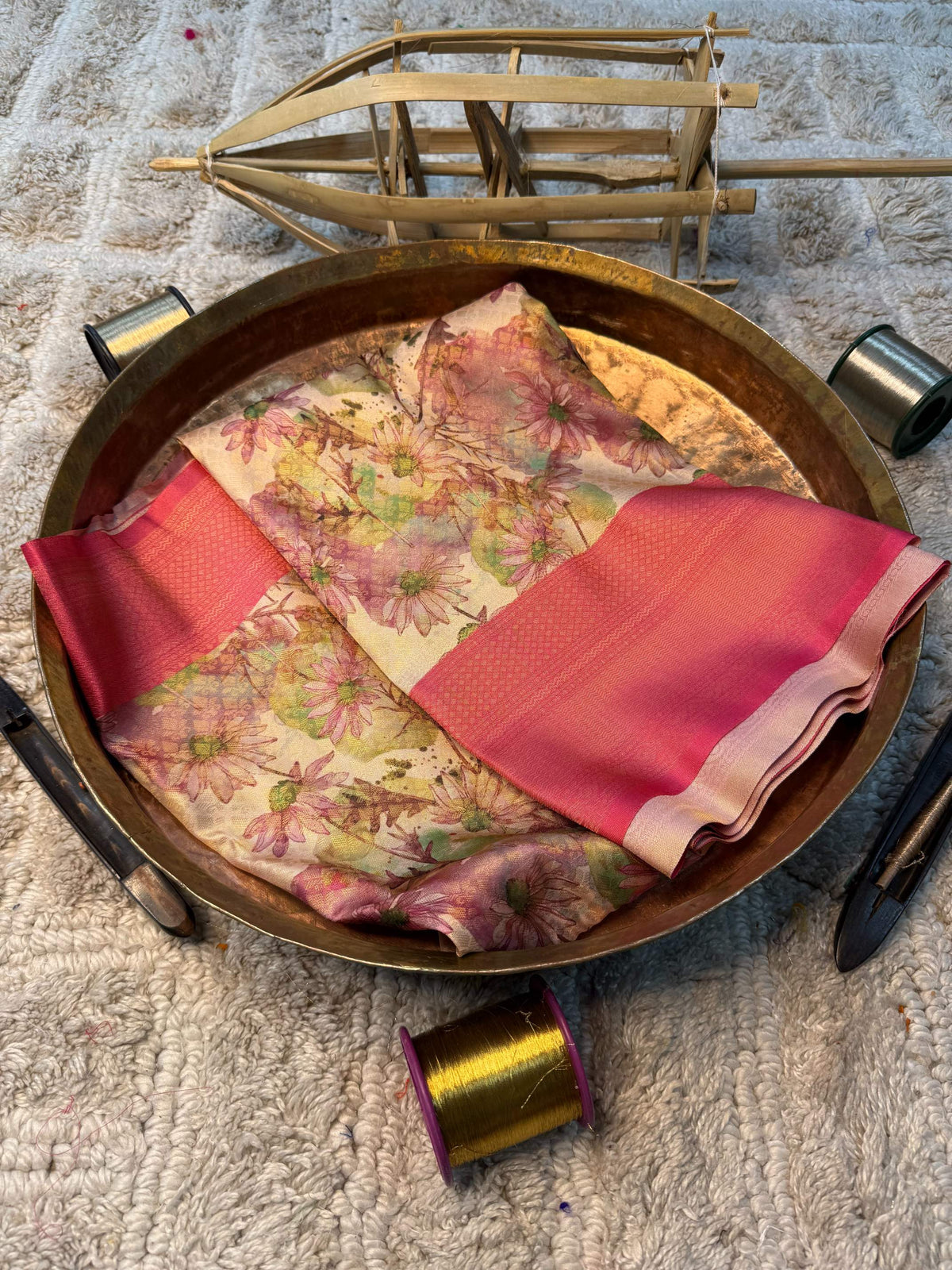 Soft Cotton Silk Rtique Zari Banarasi Saree