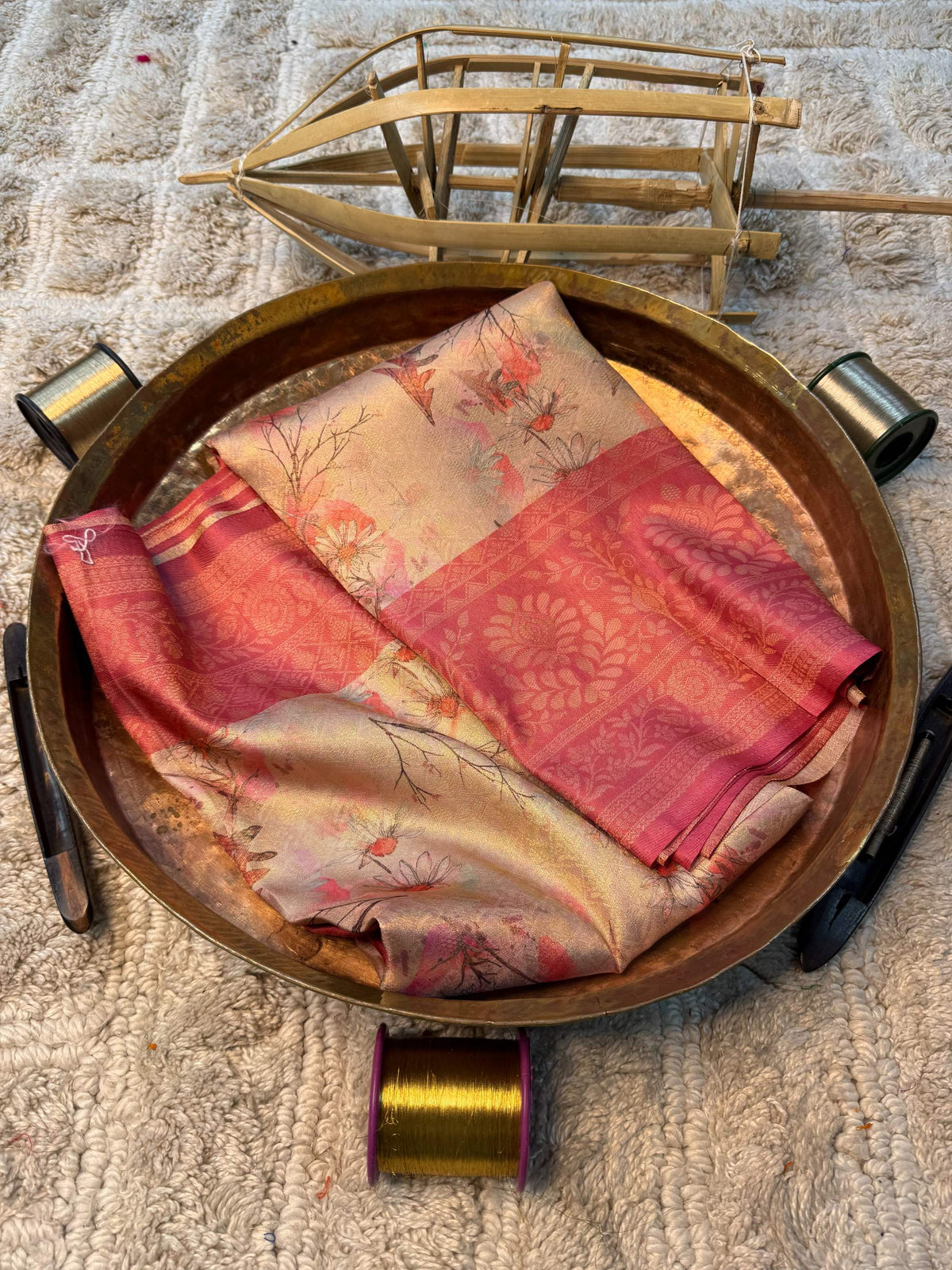 Soft Cotton Silk Rtique Zari Banarasi Saree