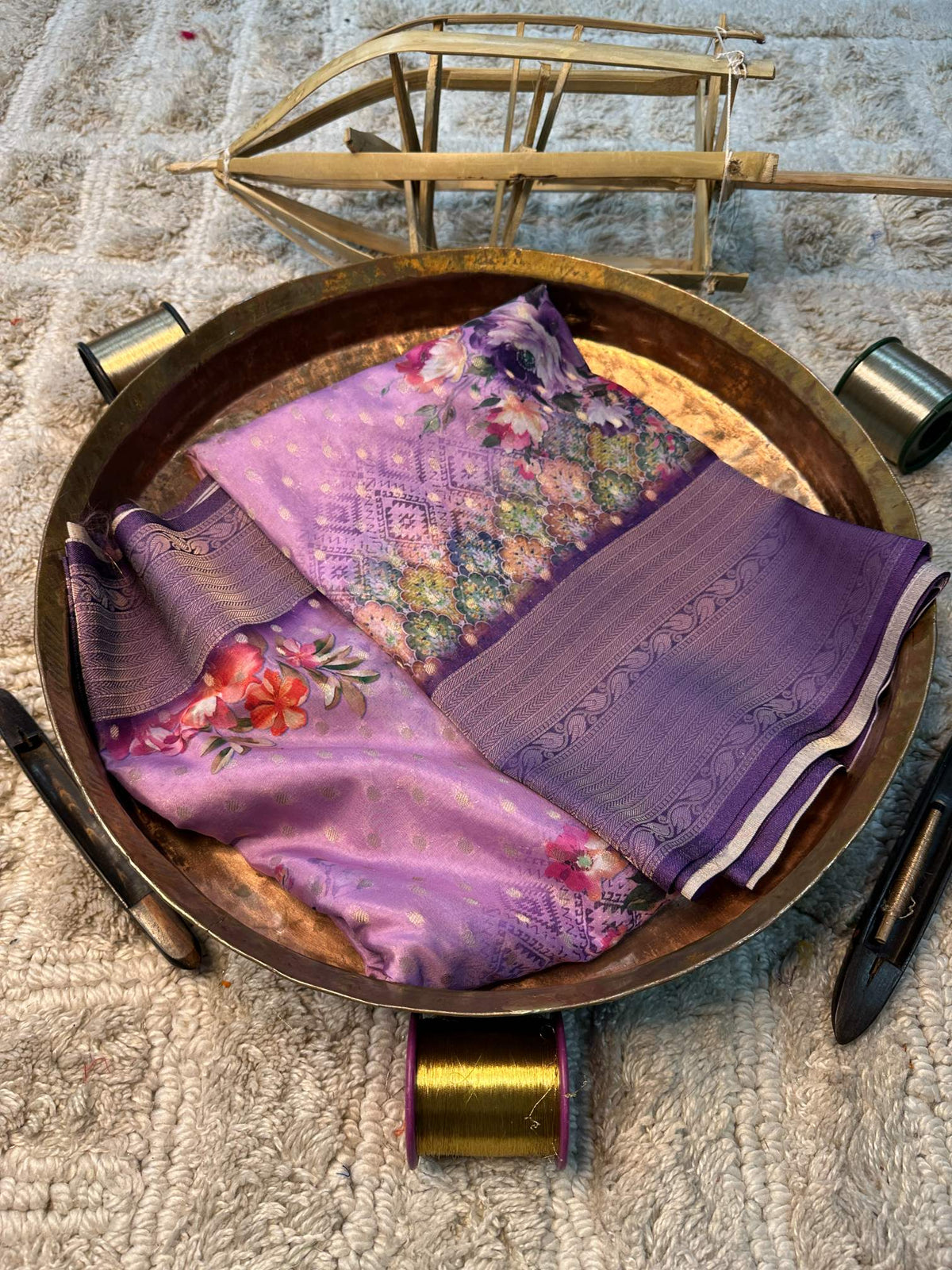 Soft Cotton Silk Rtique Zari Banarasi Saree