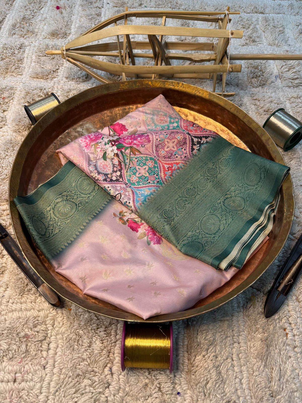 Soft Cotton Silk Rtique Zari Banarasi Saree