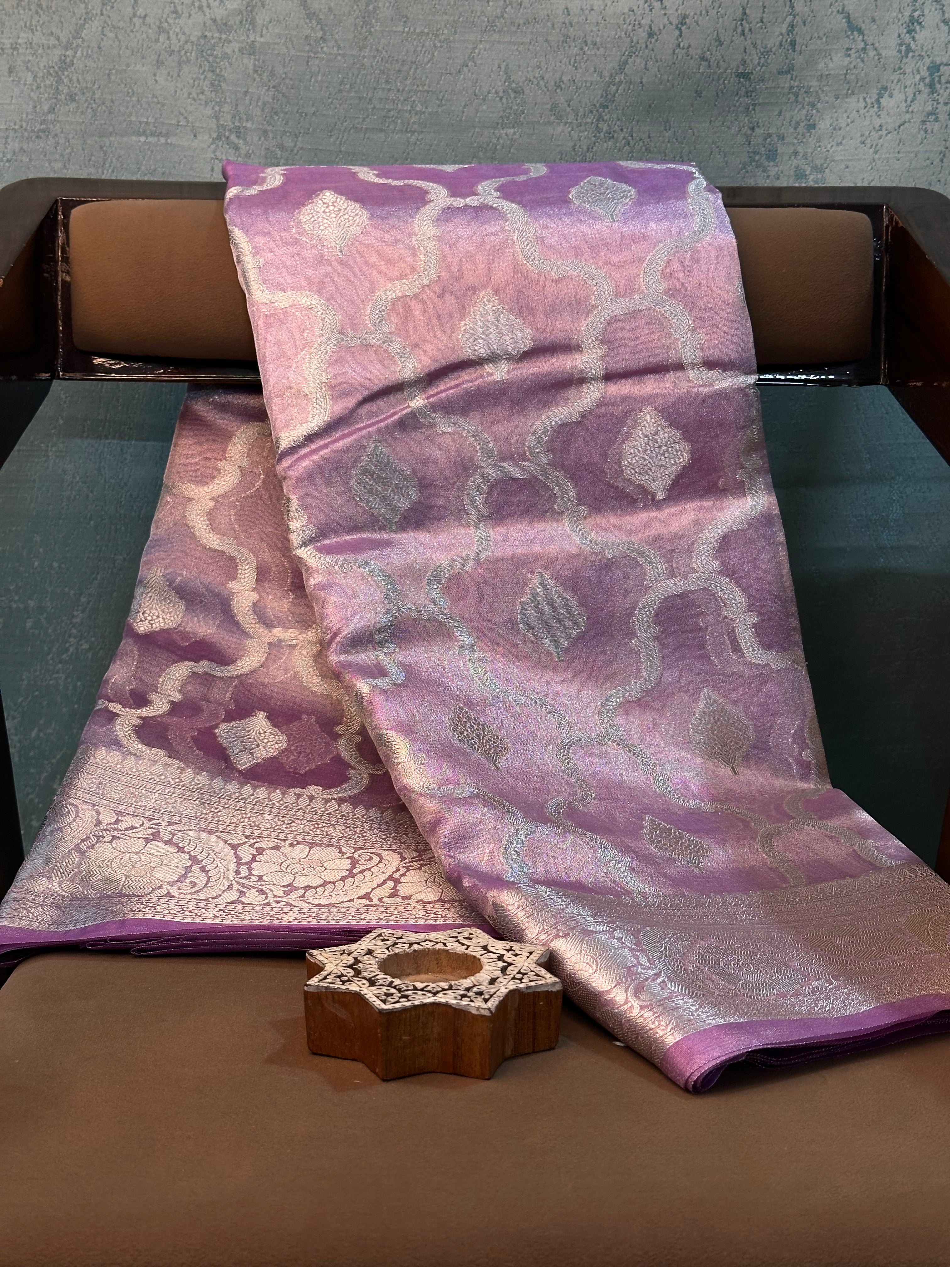Contemporary Weave Kora Tissue Silk Banarasi Saree