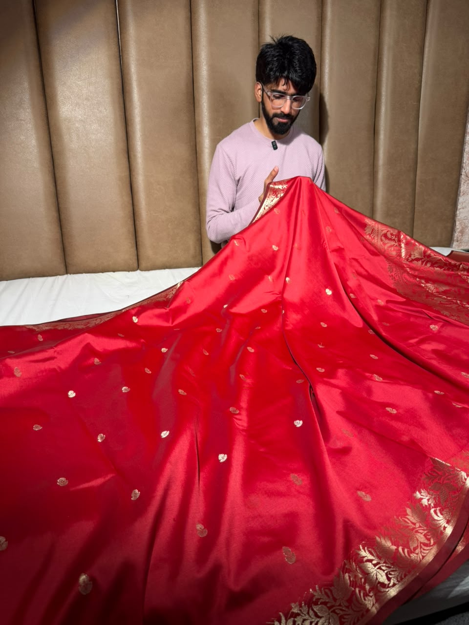 Pretty Red Soft Banarasi Silk Traditional Saree