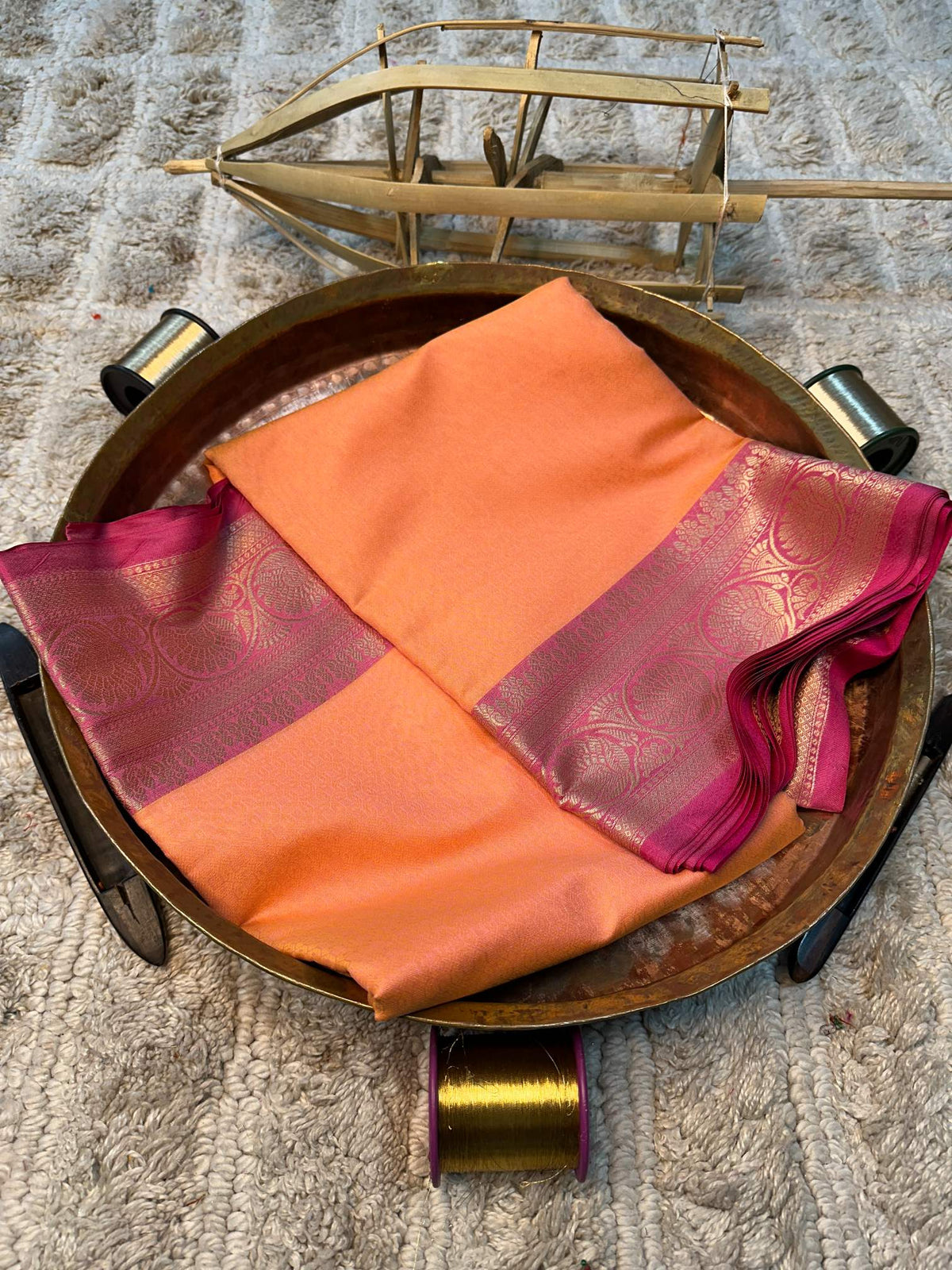 Soft Cotton Silk Rtique Zari Banarasi Saree