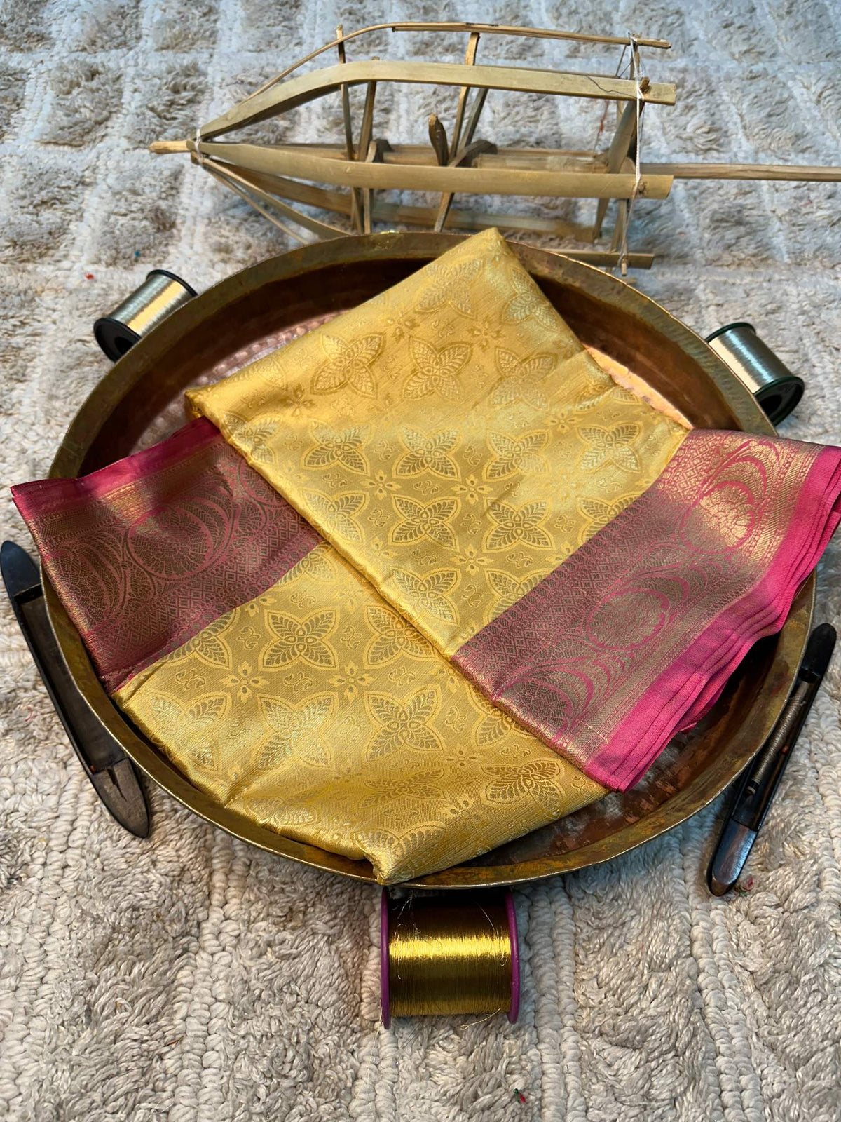 Soft Cotton Silk Rtique Zari Banarasi Saree