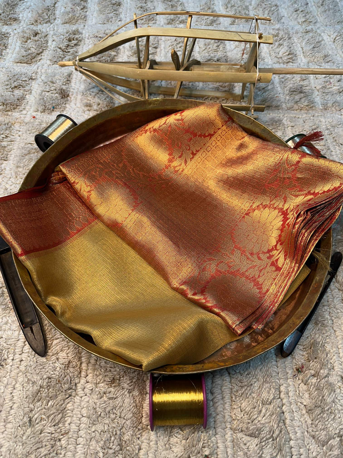 Soft Cotton Silk Rtique Zari Banarasi Saree