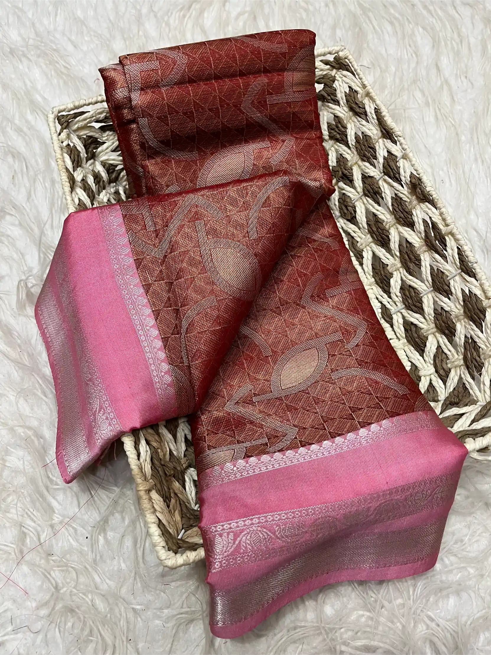 Beautiful Traditional Softsilk Embossed Weave Banarasi Saree