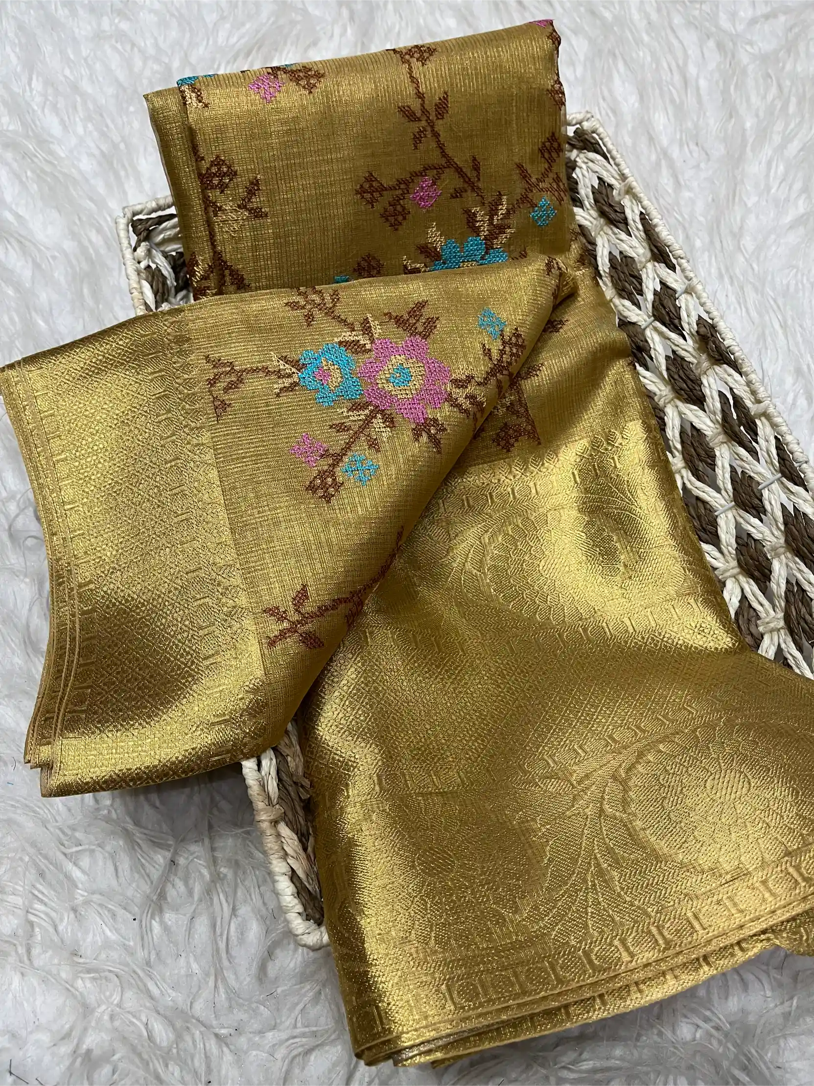 Beautiful Traditional Softsilk Embossed Weave Banarasi Saree