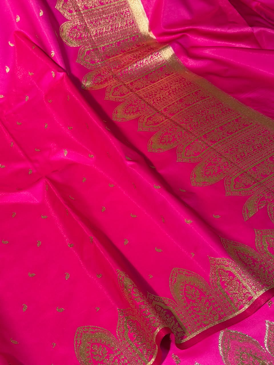 Pretty Pink Satin Silk Heritage Banarasi Saree