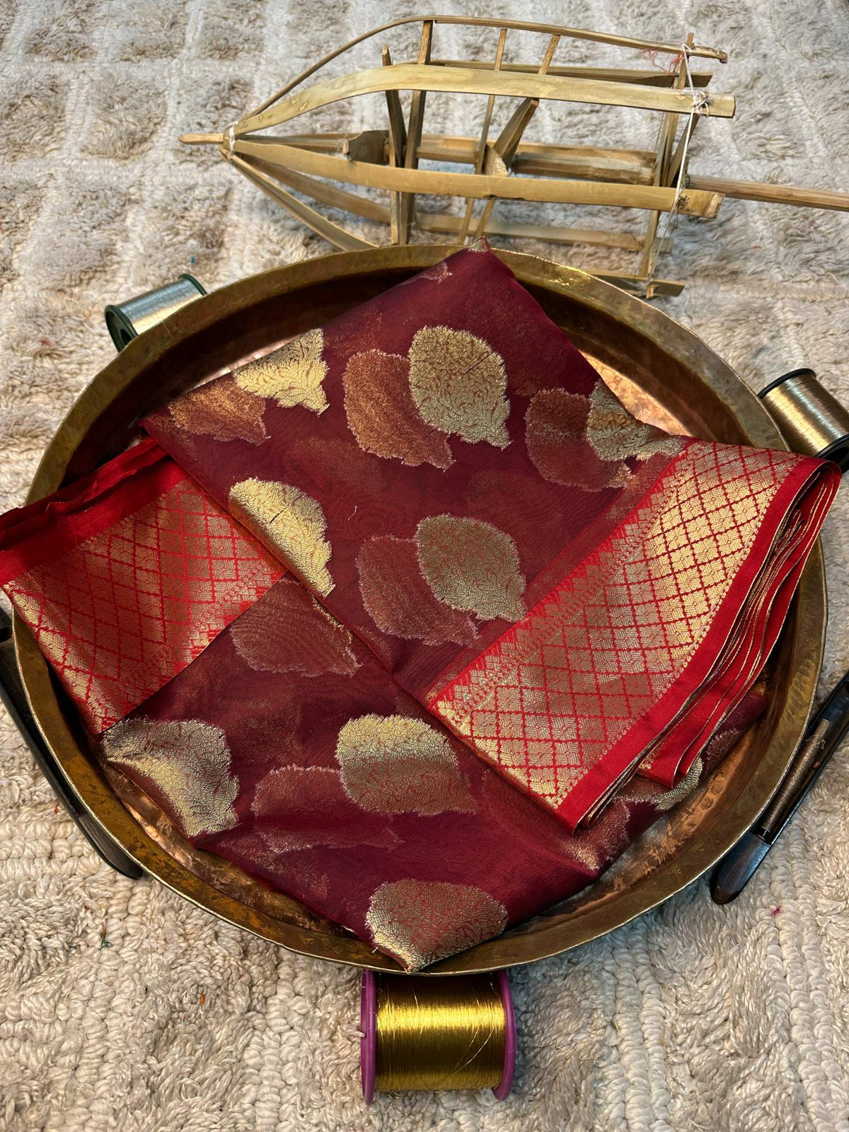 Soft Cotton Silk Rtique Zari Banarasi Saree