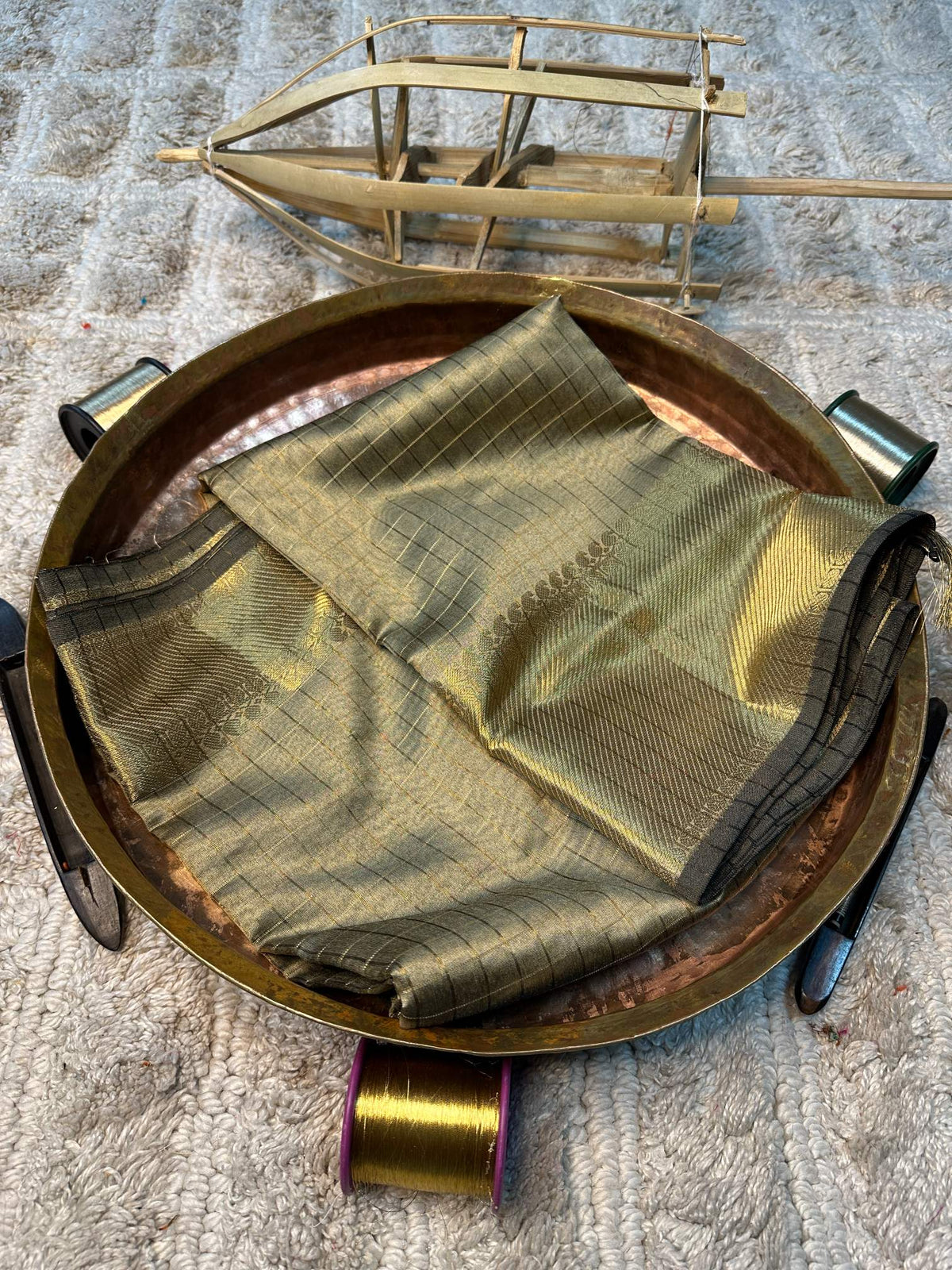 Soft Cotton Silk Rtique Zari Banarasi Saree