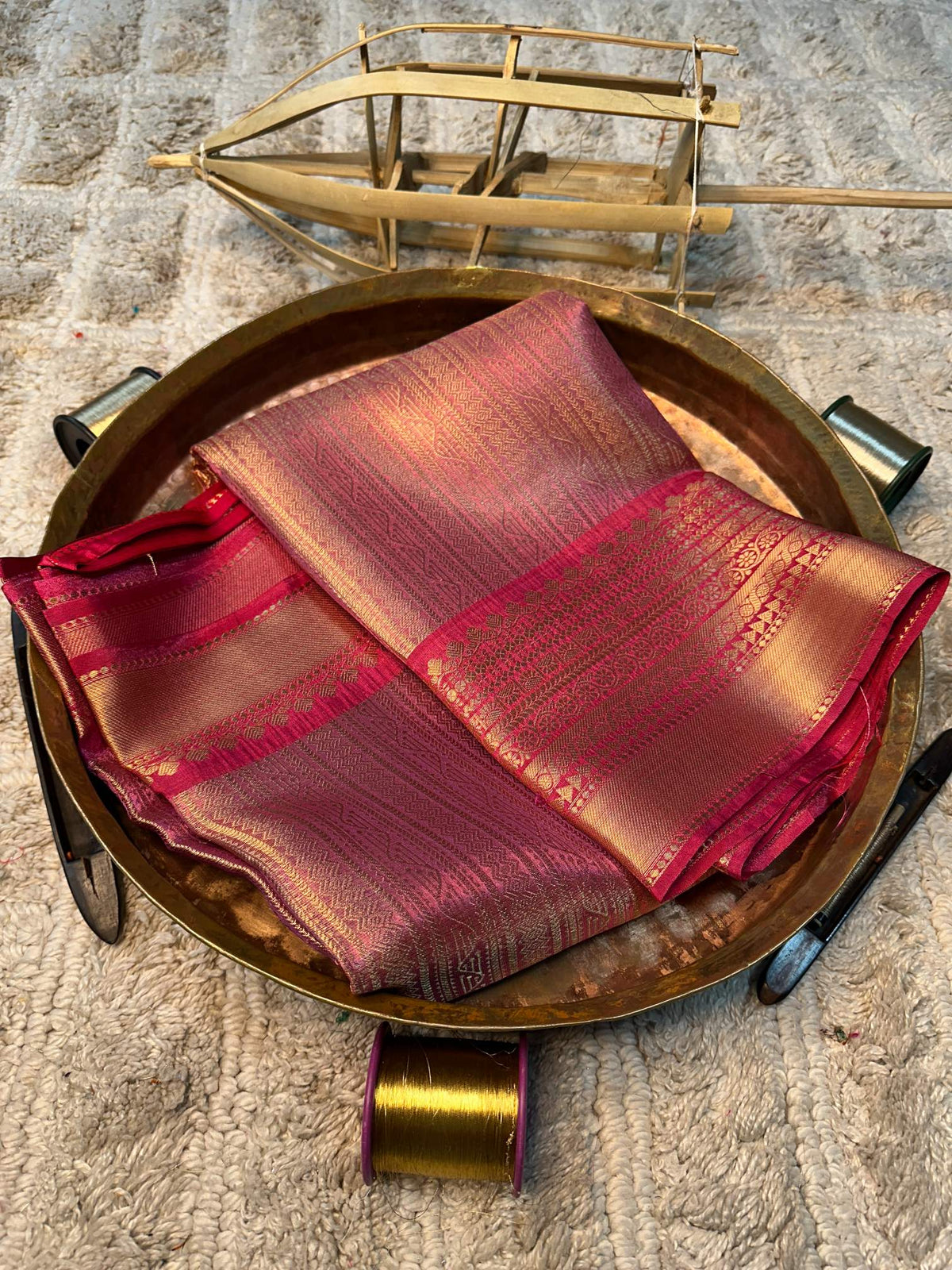 Soft Cotton Silk Rtique Zari Banarasi Saree