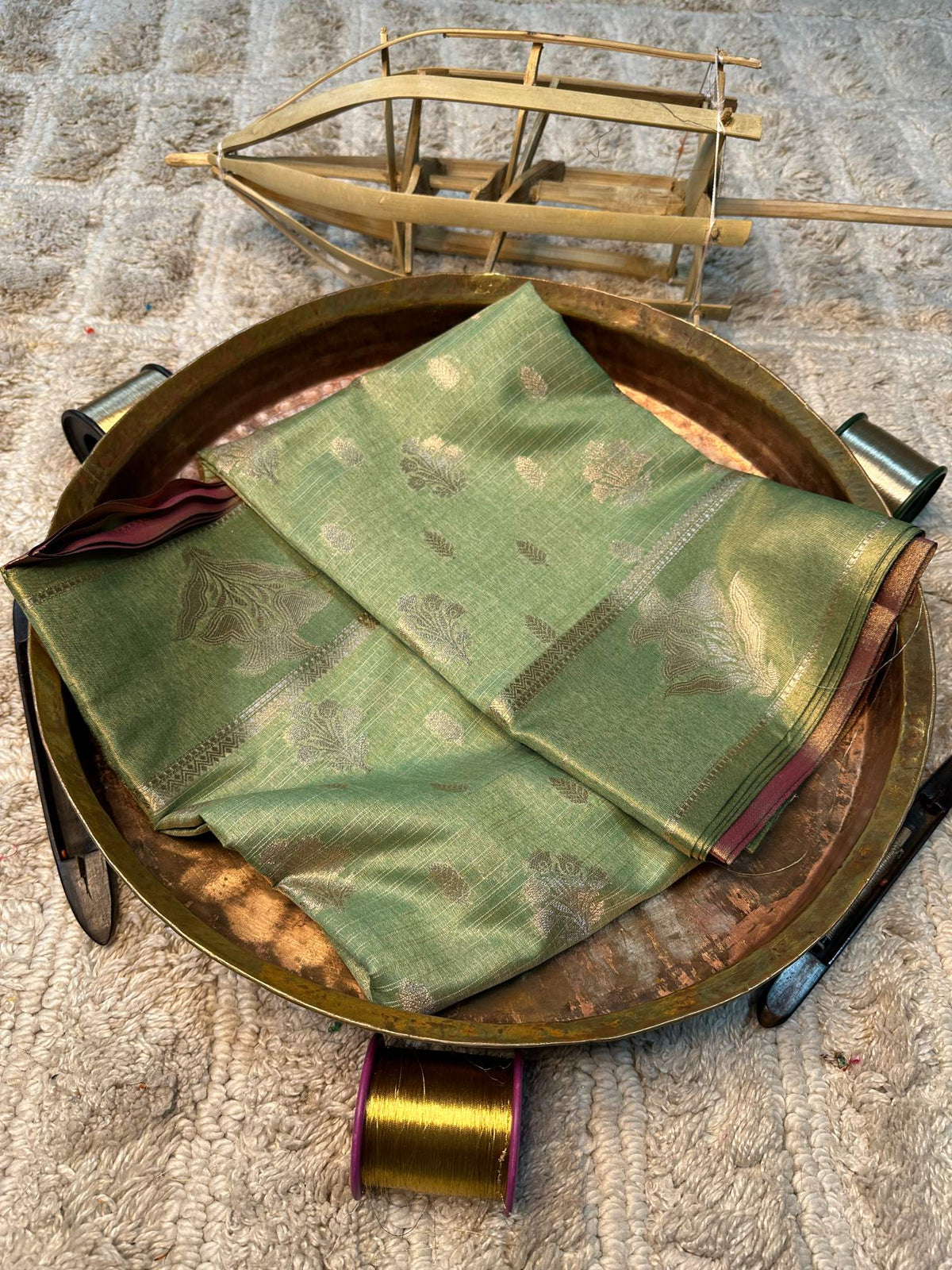 Soft Cotton Silk Rtique Zari Banarasi Saree