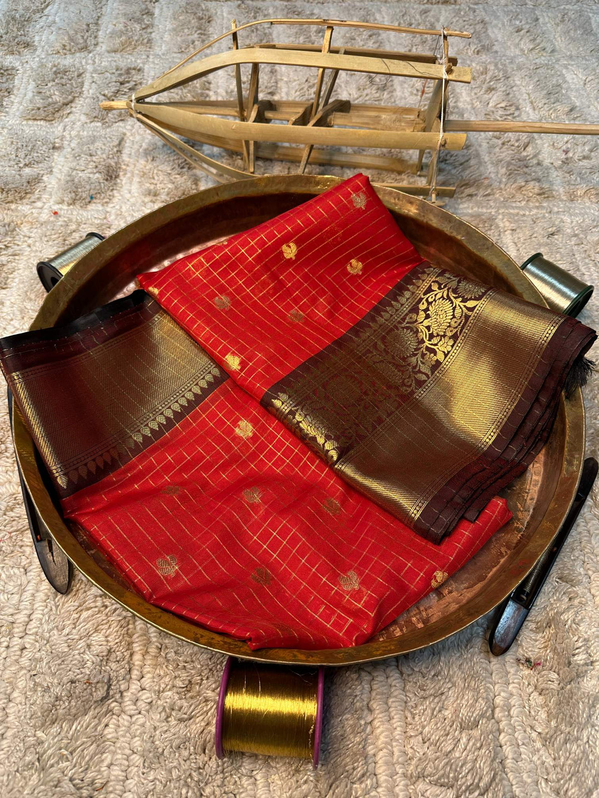 Soft Cotton Silk Rtique Zari Banarasi Saree