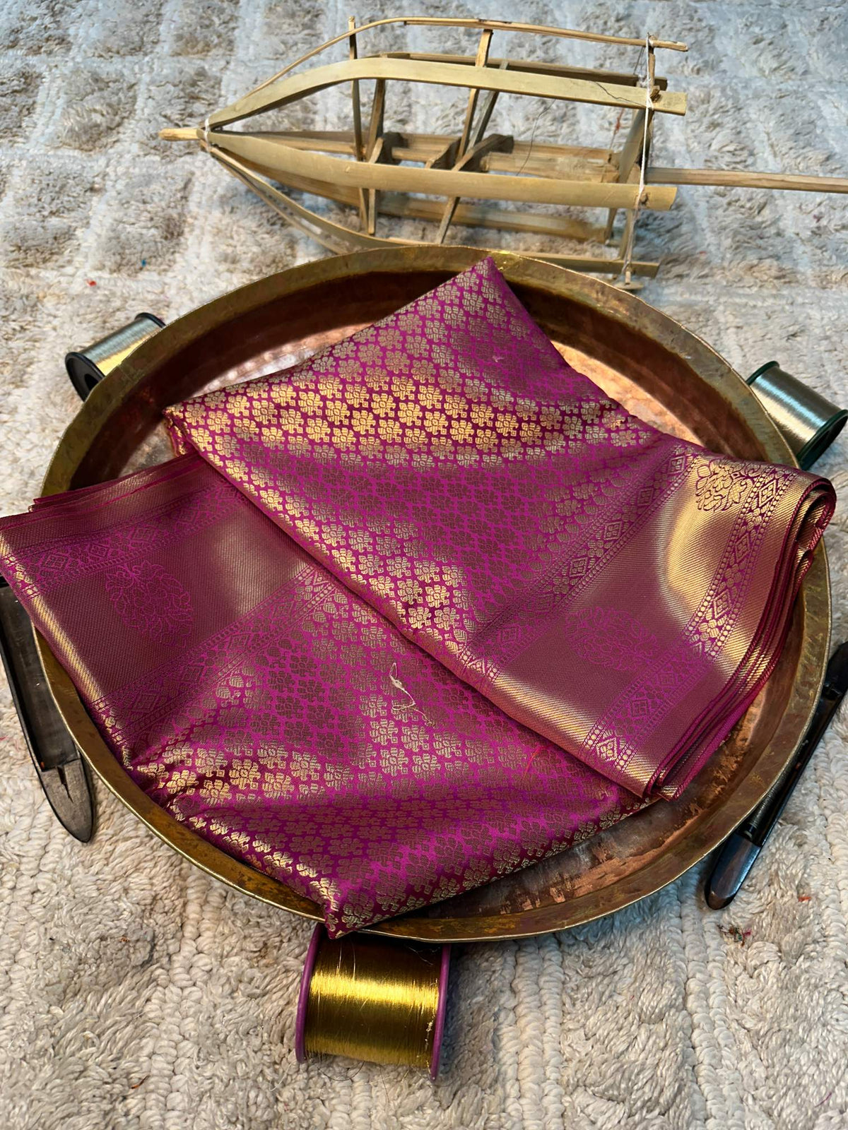 Soft Cotton Silk Rtique Zari Banarasi Saree