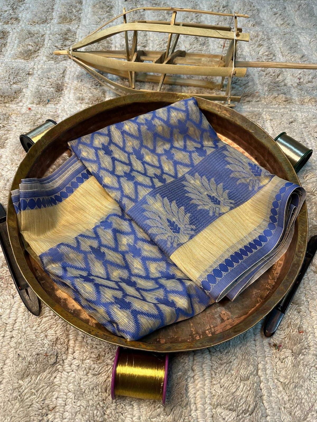 Soft Cotton Silk Rtique Zari Banarasi Saree