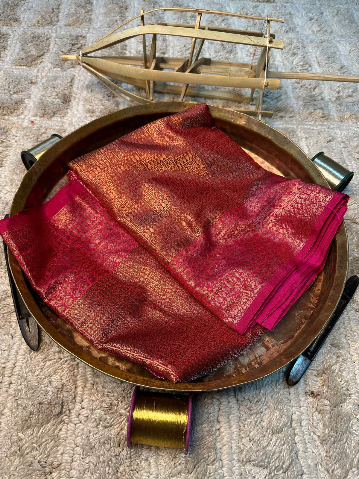 Soft Cotton Silk Rtique Zari Banarasi Saree