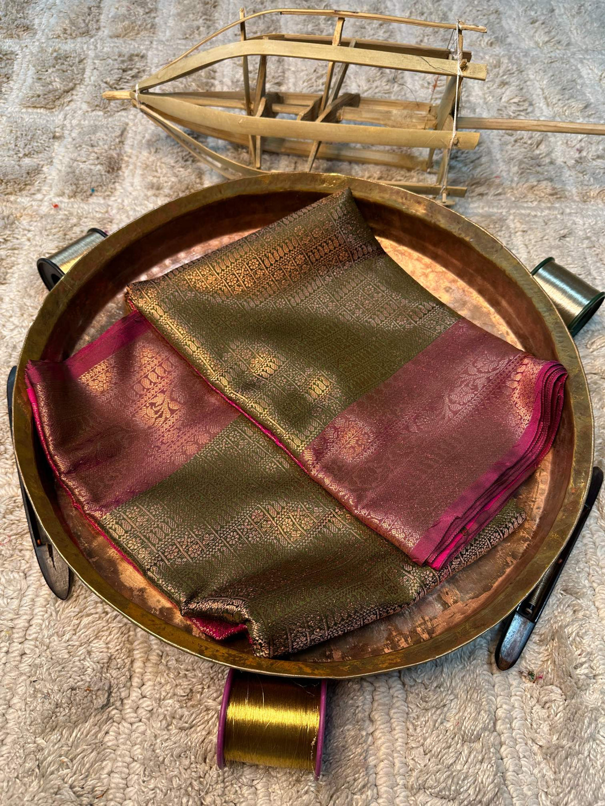 Soft Cotton Silk Rtique Zari Banarasi Saree