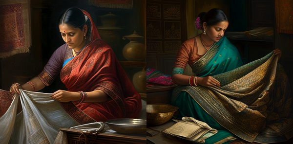 women taking care of their Banarasi sarees 