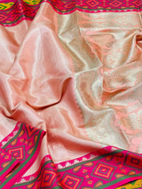 Pochampally Border Weave Embossed Tissue Silk Saree