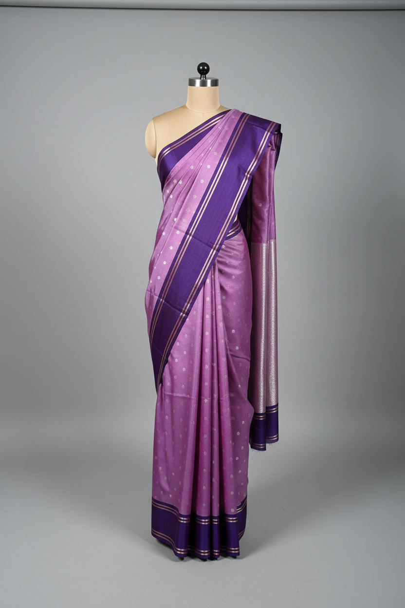 Light Lavender Shade Traditional Banarasi Silk Saree