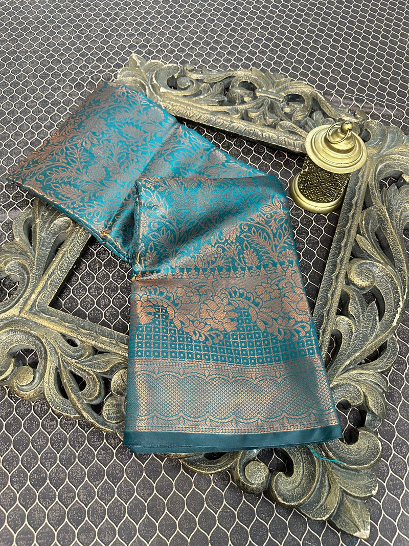 Beautiful Soft Cotton Zari Buta Banarasi Saree