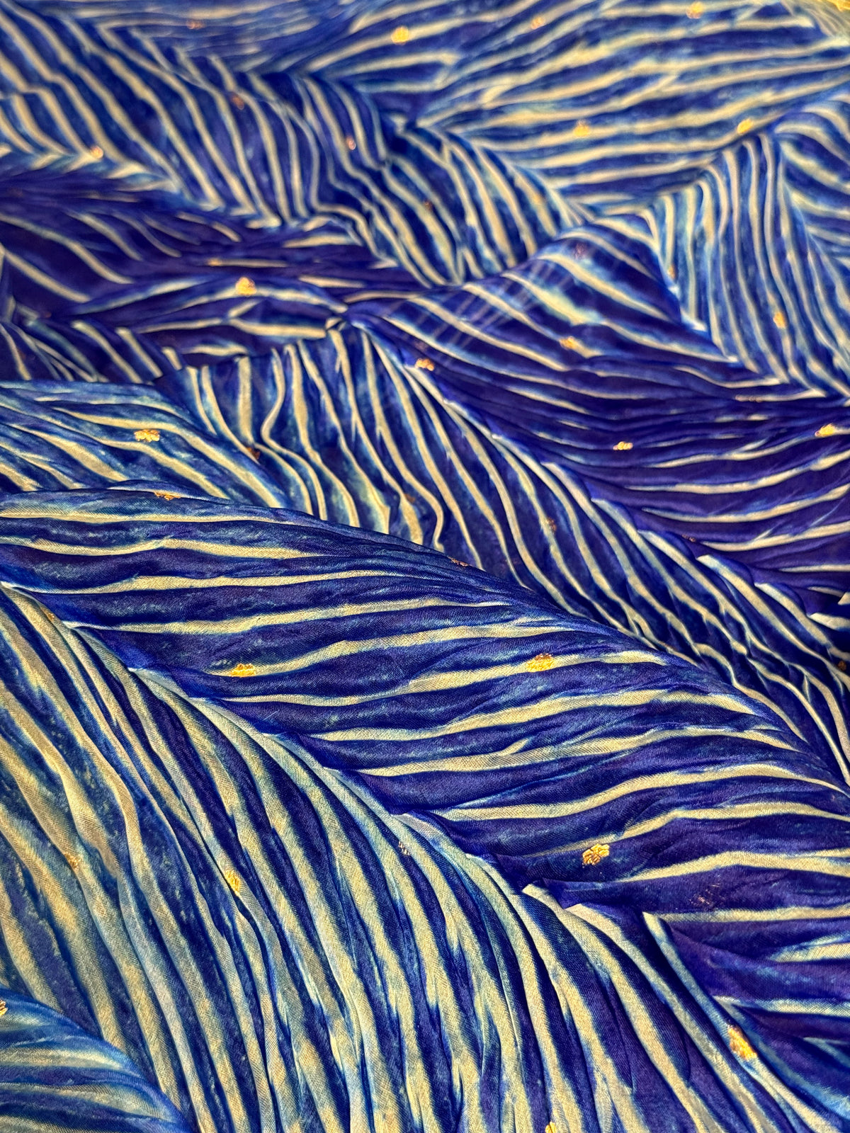 Arashi Blue Handwoven Pure Kora Silk Banarasi Saree