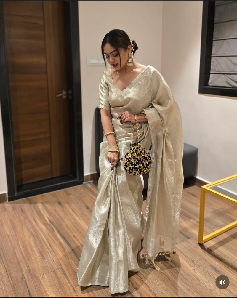 Nita Ambani Ma’am Inspired Glass Tissue Silk Saree