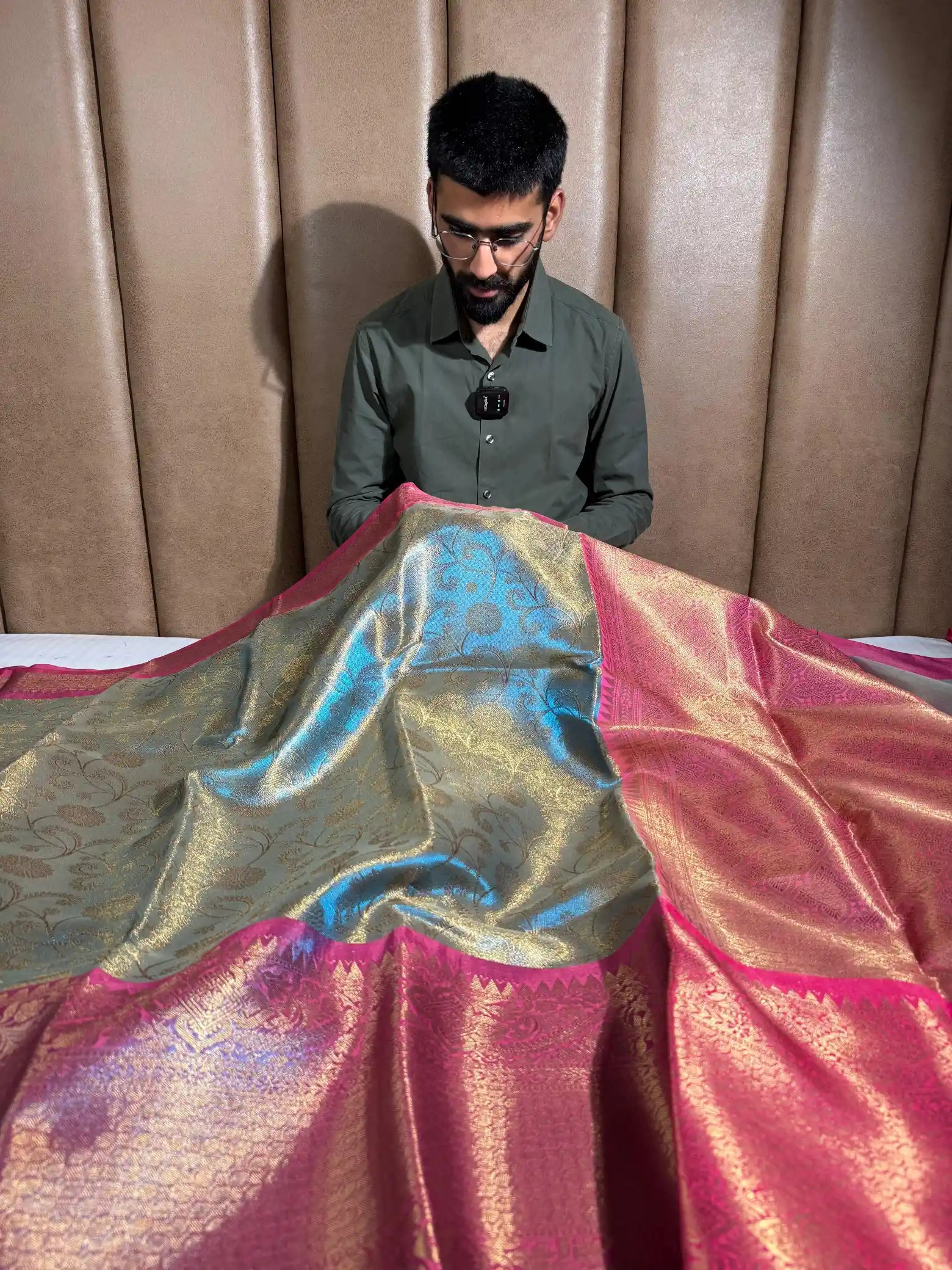 Bridal kathan tissue silk Banarasi saree
