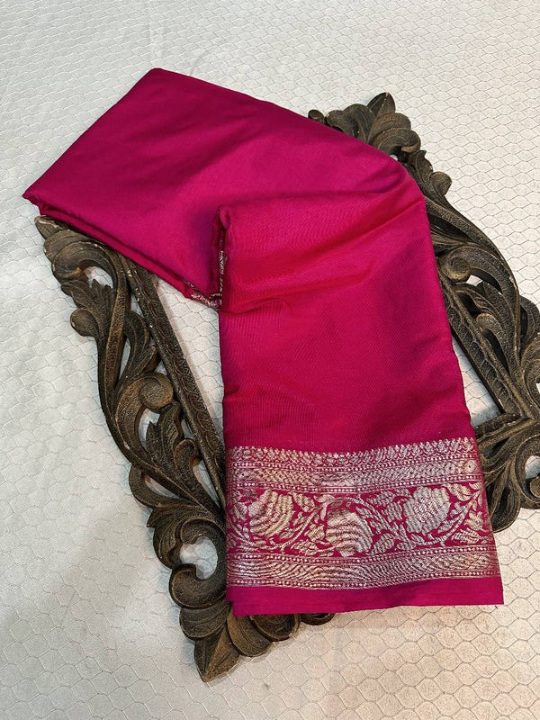 Rani Pink Color Mysore Silk Saree