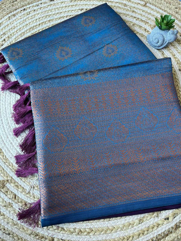 Exclusive Blue Colour Soft Pattu Silk Saree