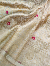 Ivory Pure Katan Silk Banarasi Saree